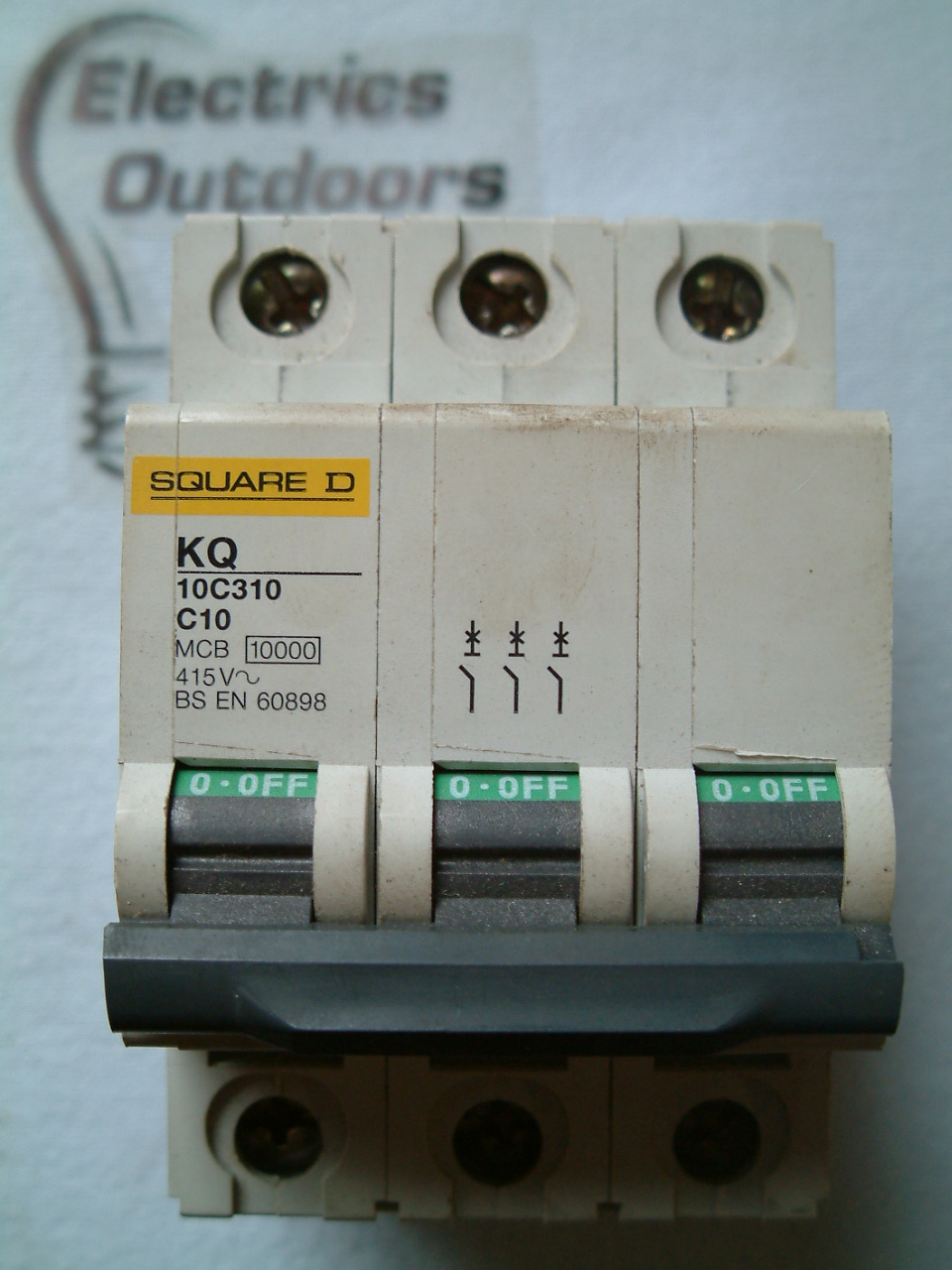 SQUARE D KQ 10 AMP CURVE C 10KA MCB TRIPLE POLE 415V 10C310 BSEN 60898