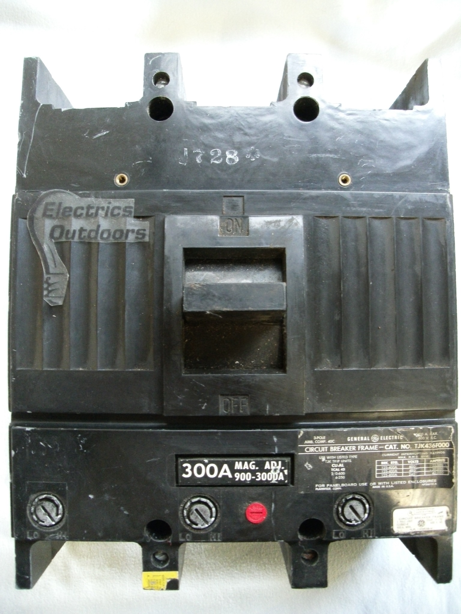 GENERAL ELECTRIC 300 AMP TRIPLE POLE MCCB TJK436F000