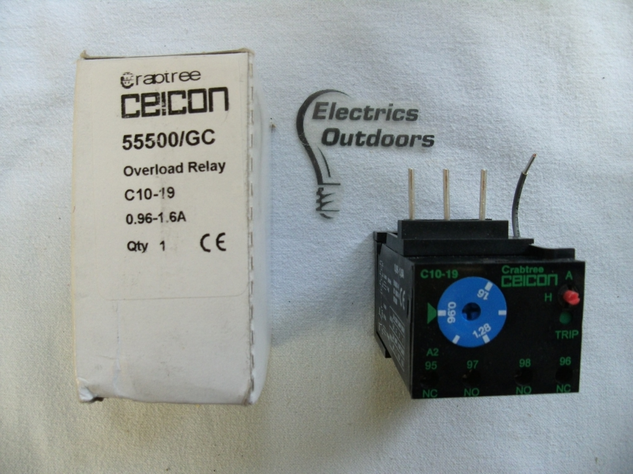 CRABTREE CEICON OVERLOAD RELAY C 10 19 0.96 1.6 AMP 55500/GC