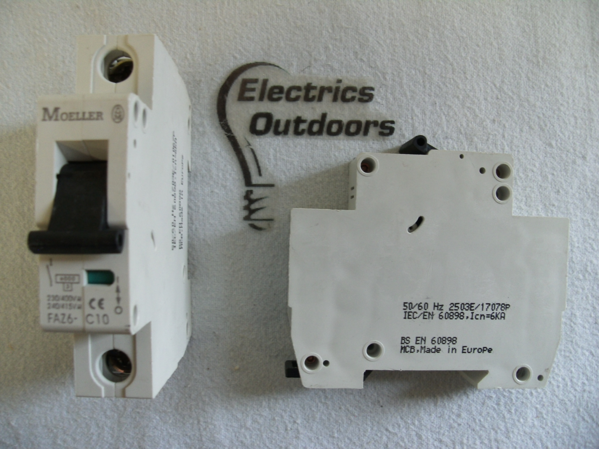 MOELLER 10 AMP CURVE C 6kA MCB CIRCUIT BREAKER 230/400V FAZ6-C10 BS EN 60898