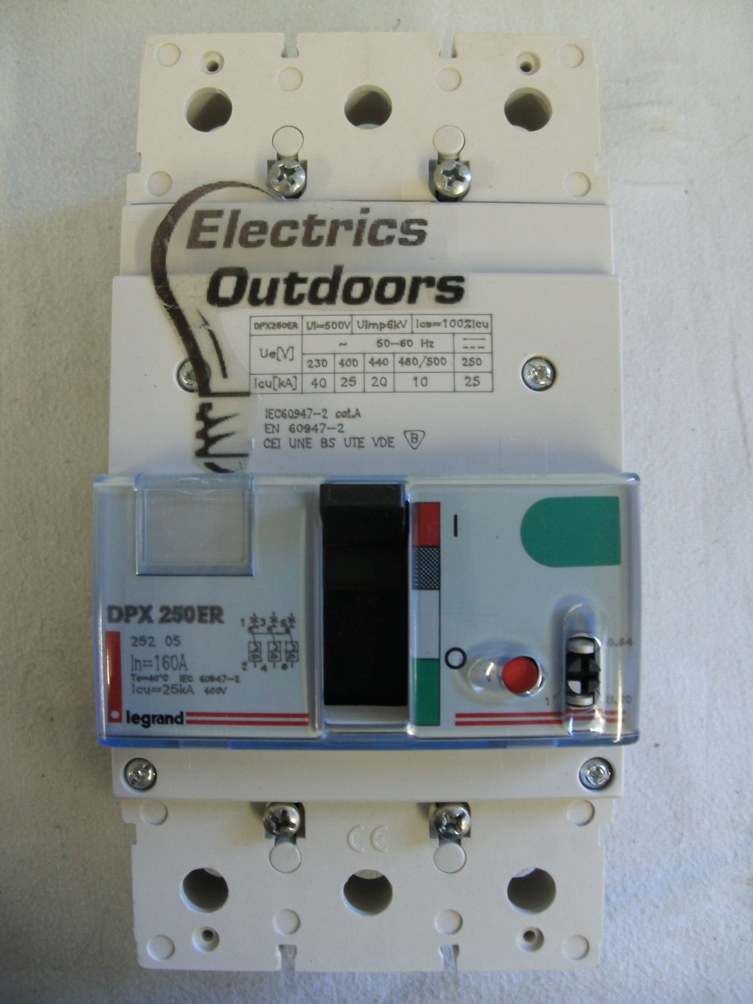 LEGRAND 160 AMP 25kA TRIPLE POLE MCCB 400V DPX 250 ER 0 252 05 BS EN 60947