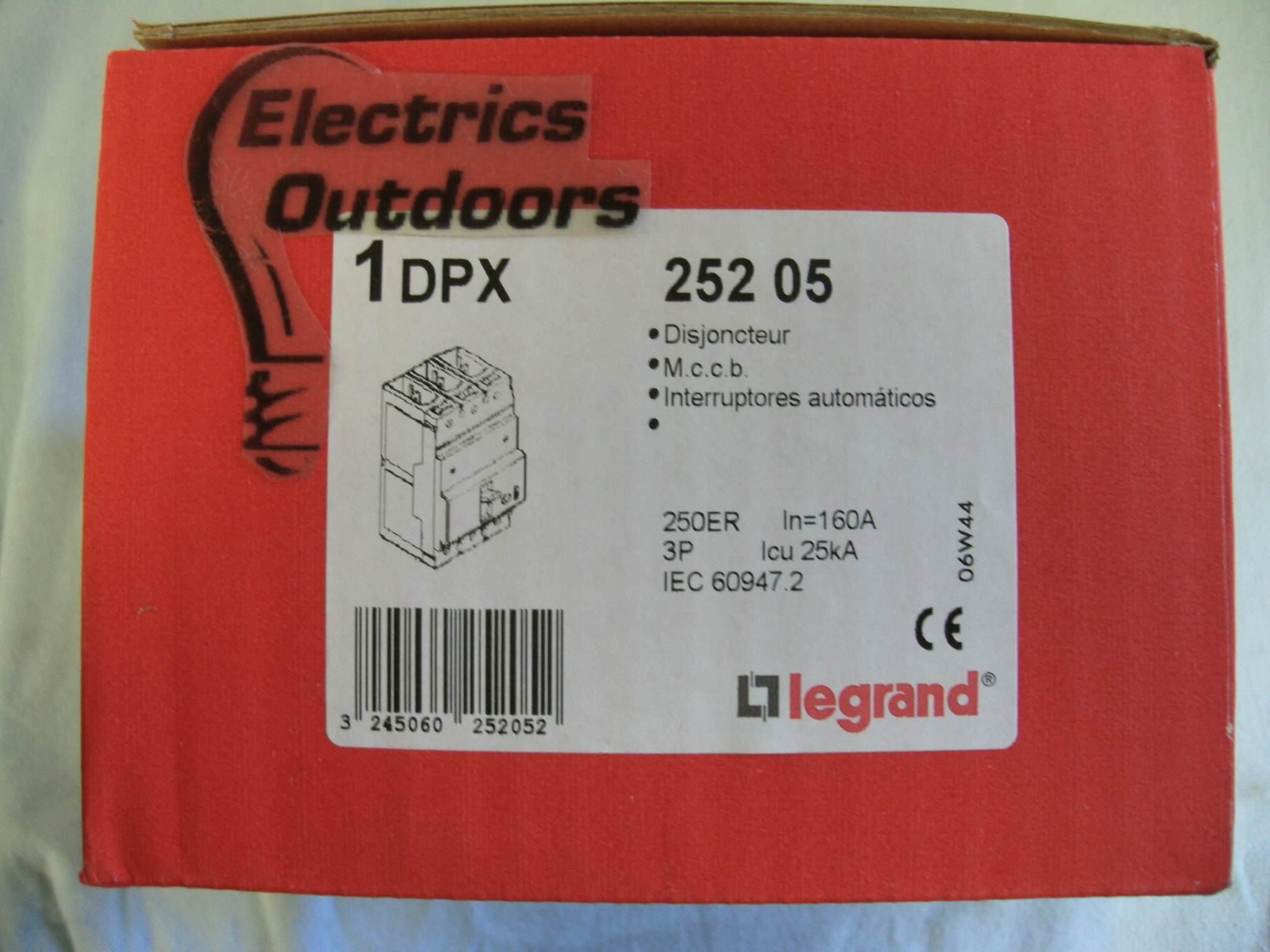 LEGRAND 160 AMP 25kA TRIPLE POLE MCCB 400V DPX 250 ER 0 252 05 BS EN 60947