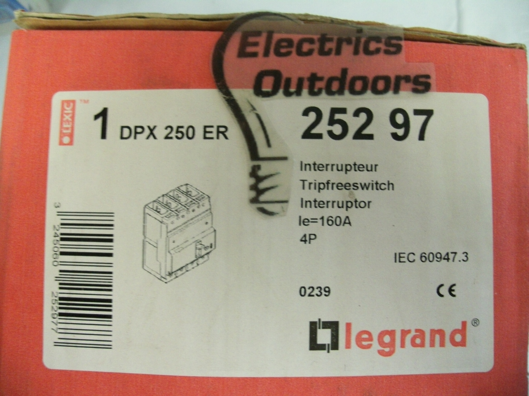 LEGRAND 160 AMP FOUR POLE MCCB 500V DPX 250 ER 252 97 BS EN 60947