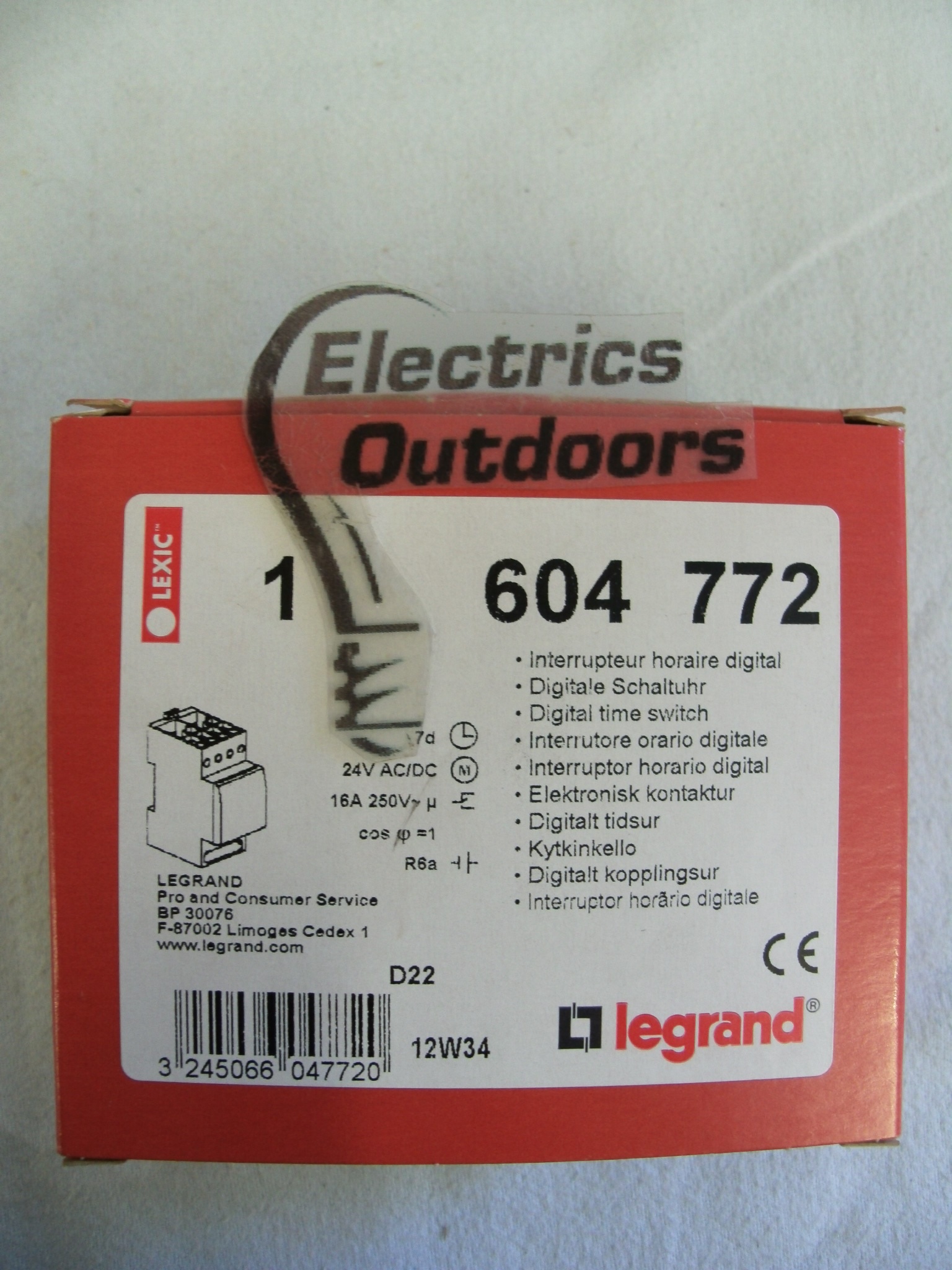 LEGRAND 24V AC/DC 16 AMP 7 DAY DIGITAL TIME SWITCH DIN RAIL 250V 604772