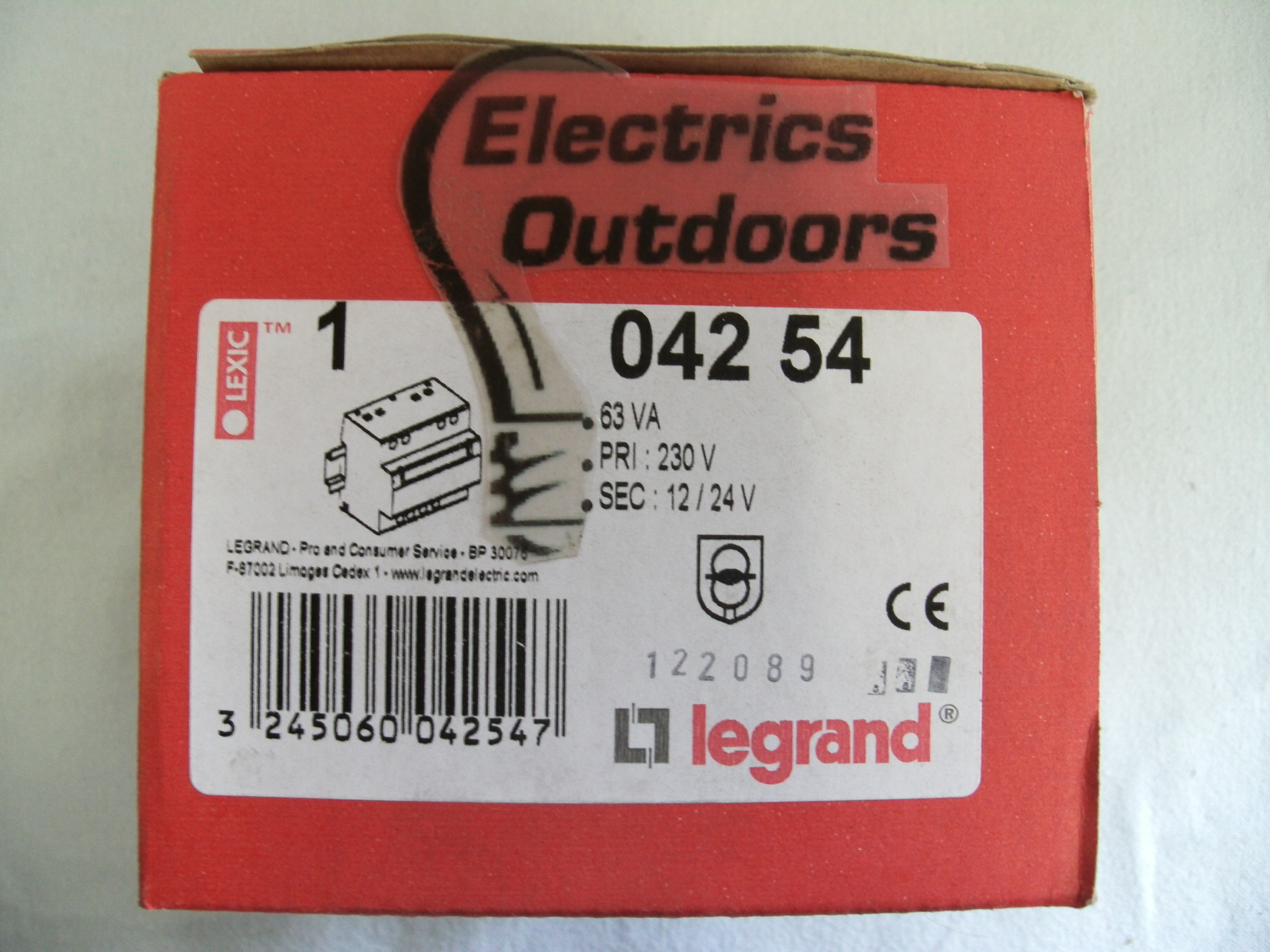 LEGRAND 63 VA 12V 24V TRANSFORMER POWER SUPPLY DIN RAIL 230V 04254