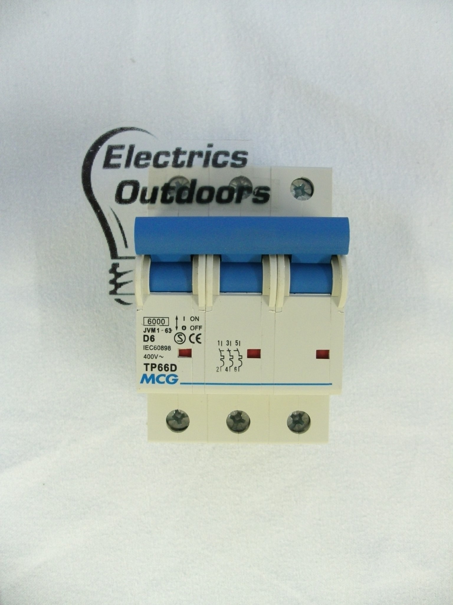 MCG 6 AMP CURVE D 6kA TRIPLE POLE MCB CIRCUIT BREAKER JVM1-63 TP66D