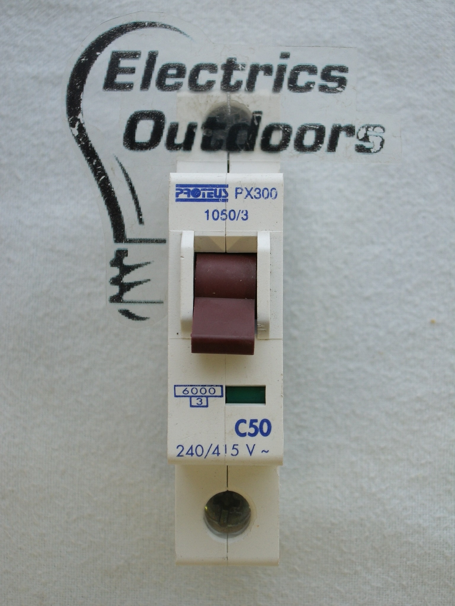 PROTEUS 50 AMP CURVE C 6kA MCB CIRCUIT BREAKER PX300 1050/3