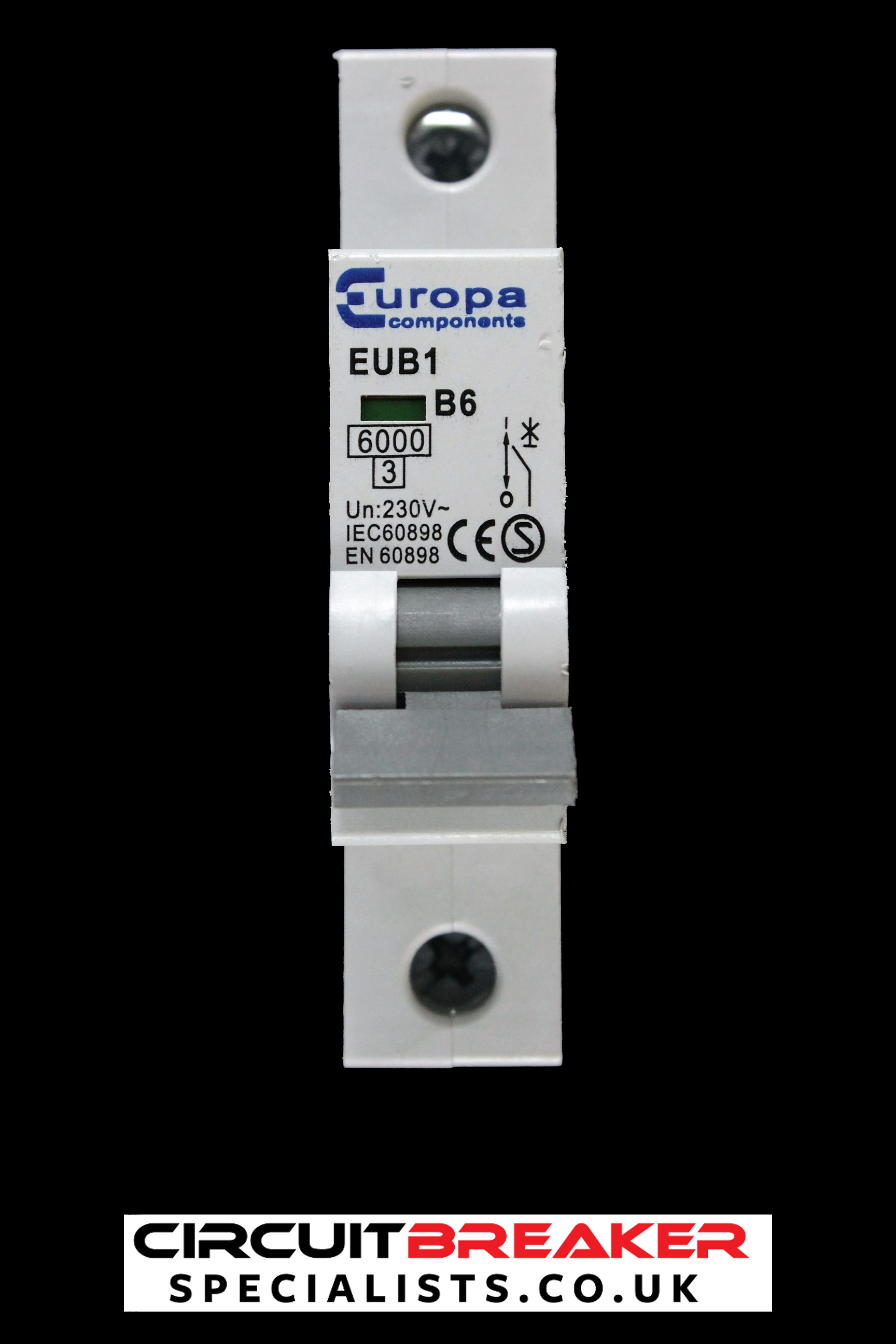 EUROPA 6 AMP CURVE B 6kA MCB CIRCUIT BREAKER EUB1