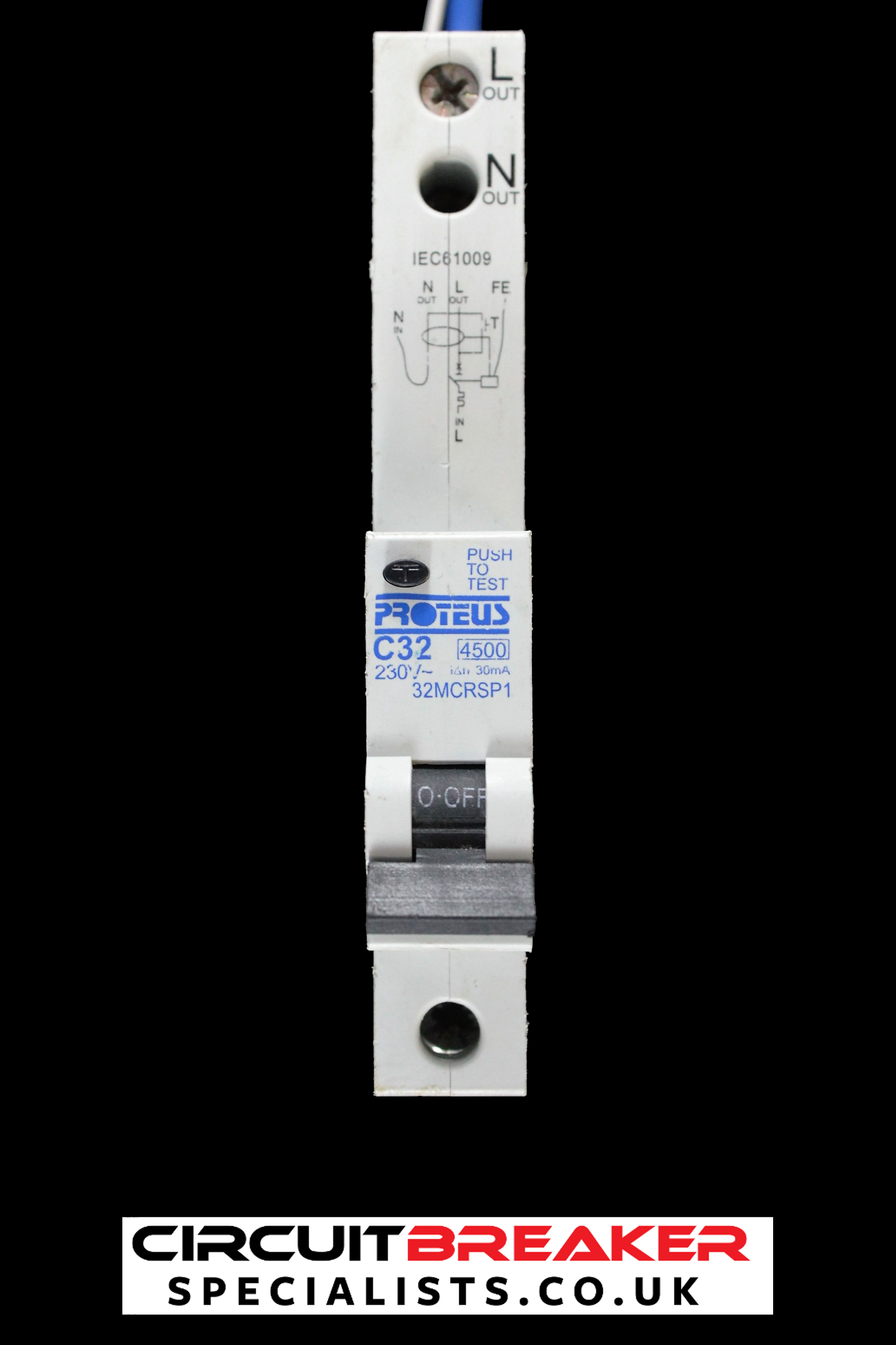 PROTEUS 32 AMP CURVE C 4.5kA 30mA RCBO 32MCRSP1