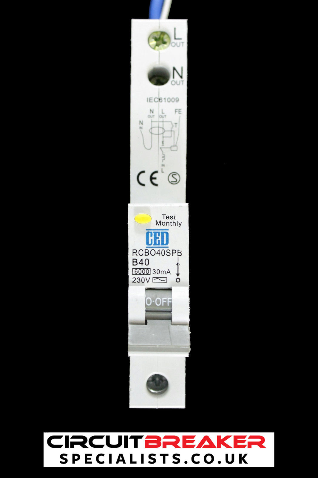 CED B 40 RCBO 6kA 30mA TYPE AC RCBO40SPB RB