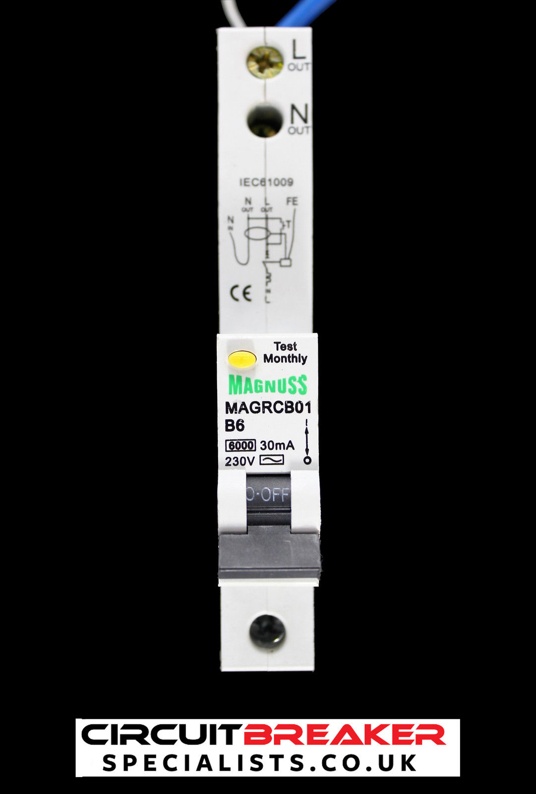 MAGNUSS 6 AMP CURVE B 6kA 30mA RCBO RCD MCB MAGRCB01