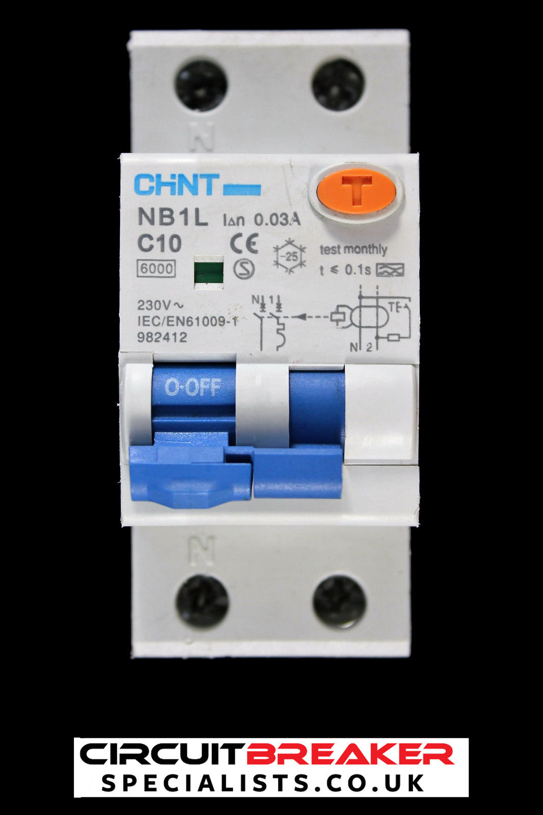 CHINT 10 AMP CURVE C 6kA 30mA DOUBLE POLE RCBO TYPE A NB1L