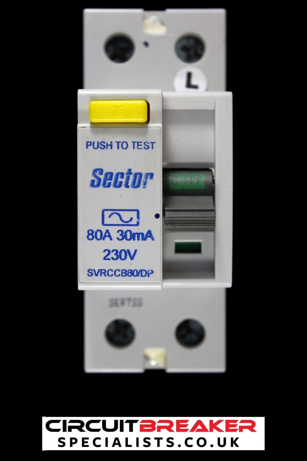 SECTOR 80 AMP 30mA DOUBLE POLE RCCB RCD TYPE AC SVRCCB80/DP B