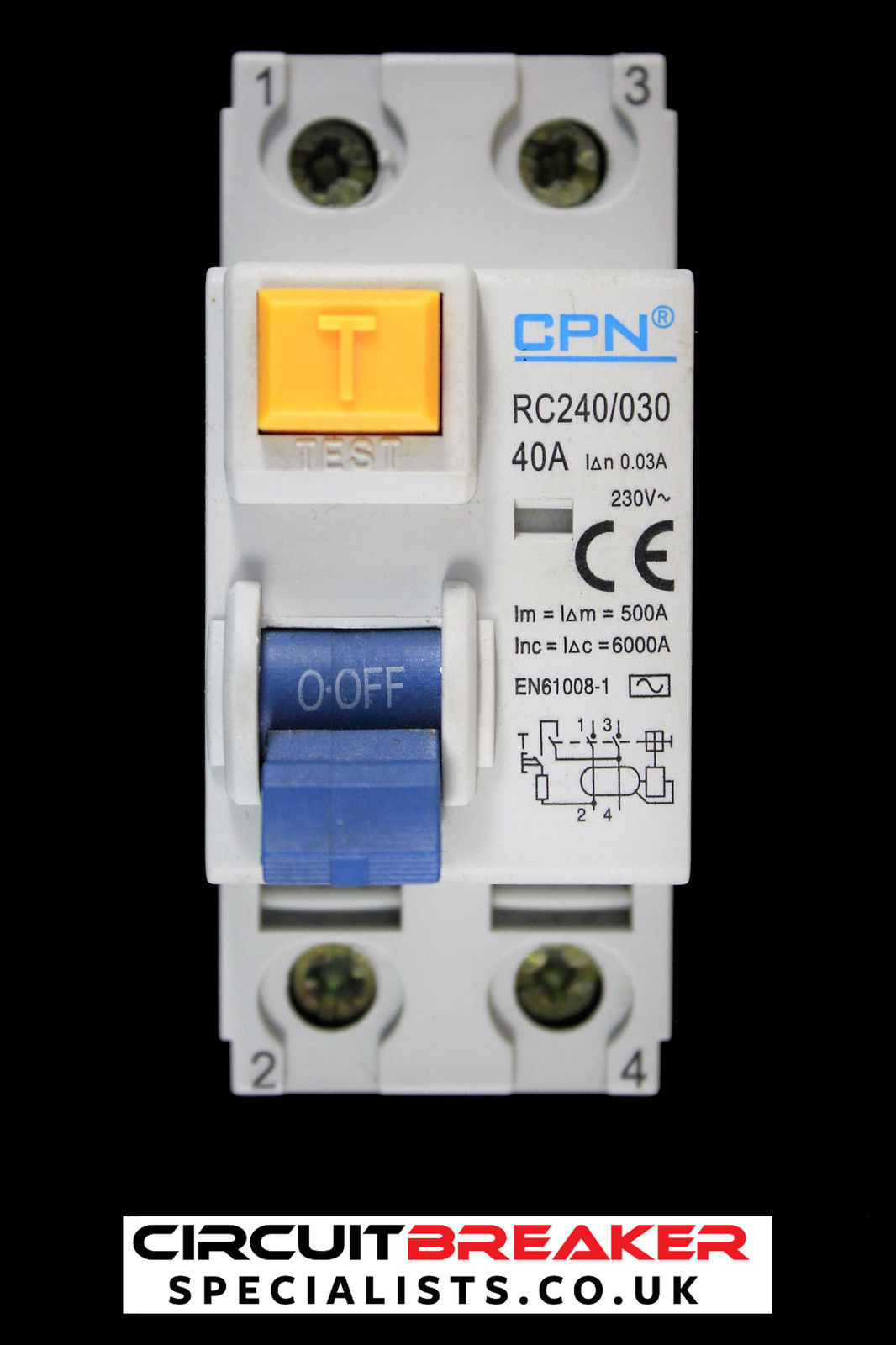 CPN 40 AMP 30mA DOUBLE POLE RCD TYPE AC RC240/030