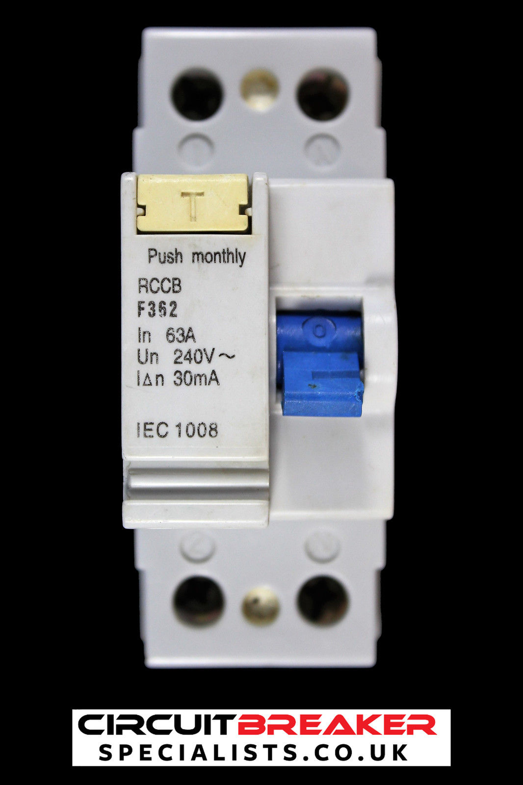 63 AMP 30mA DOUBLE POLE RCCB RCD F362