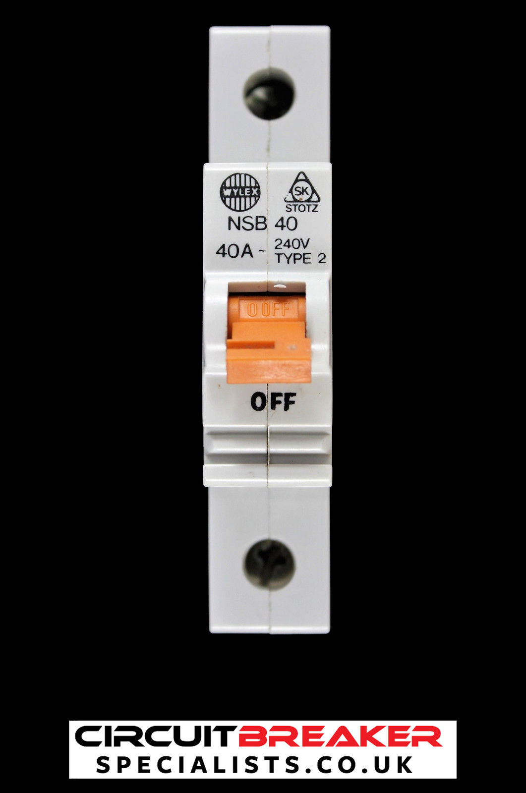 WYLEX 40 AMP TYPE 2 M6 MCB CIRCUIT BREAKER NSB40 STOTZ