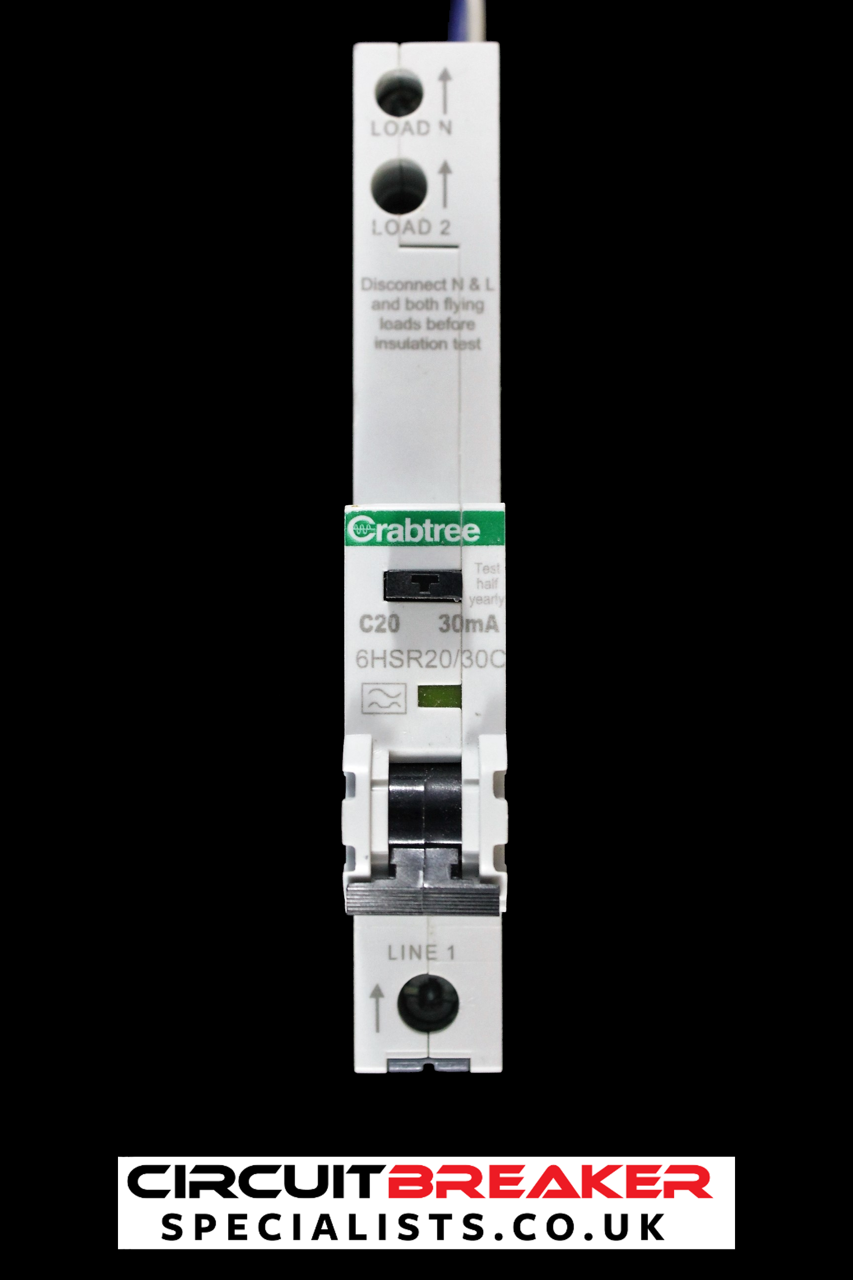 CRABTREE 20 AMP CURVE C 10kA 30mA RCBO TYPE A 6HSR20/30C LOADSTAR