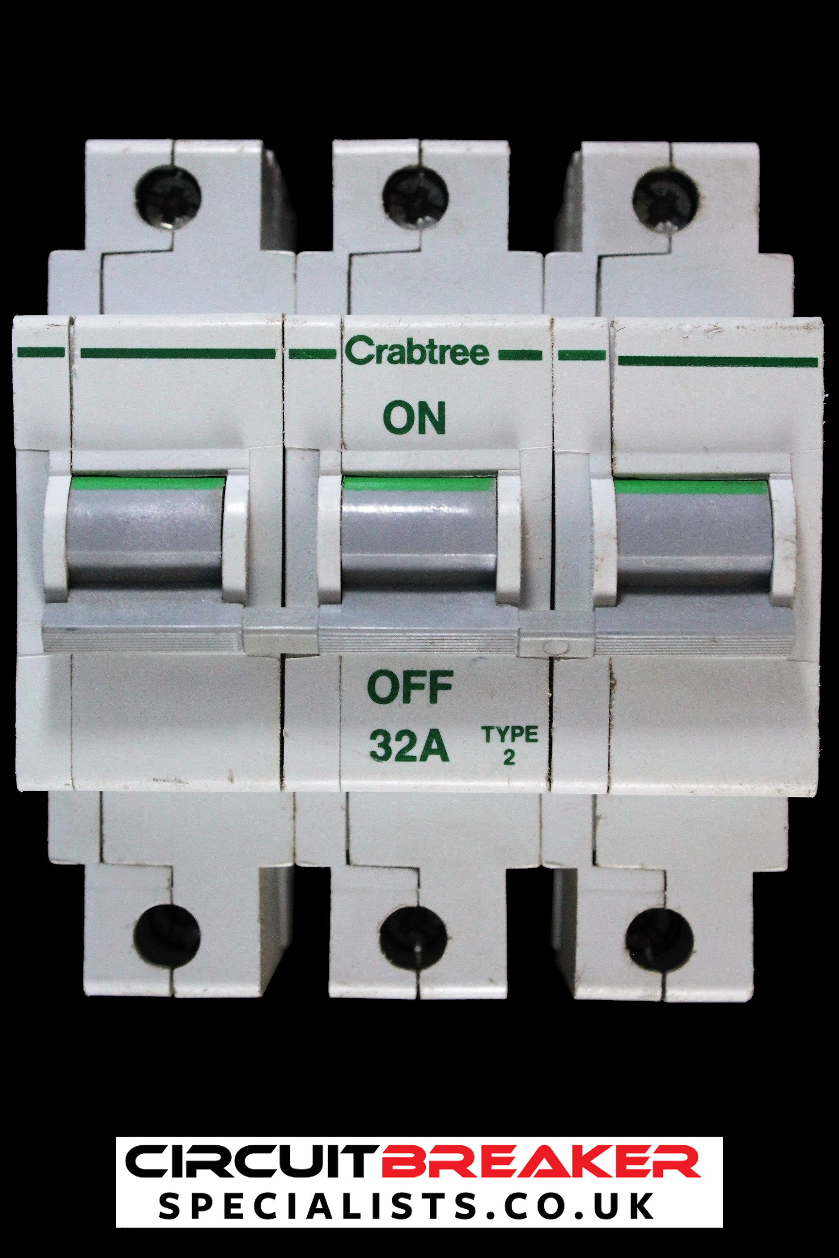 CRABTREE 32 AMP TYPE 2 M9 TRIPLE POLE MCB CIRCUIT BREAKER POLESTAR