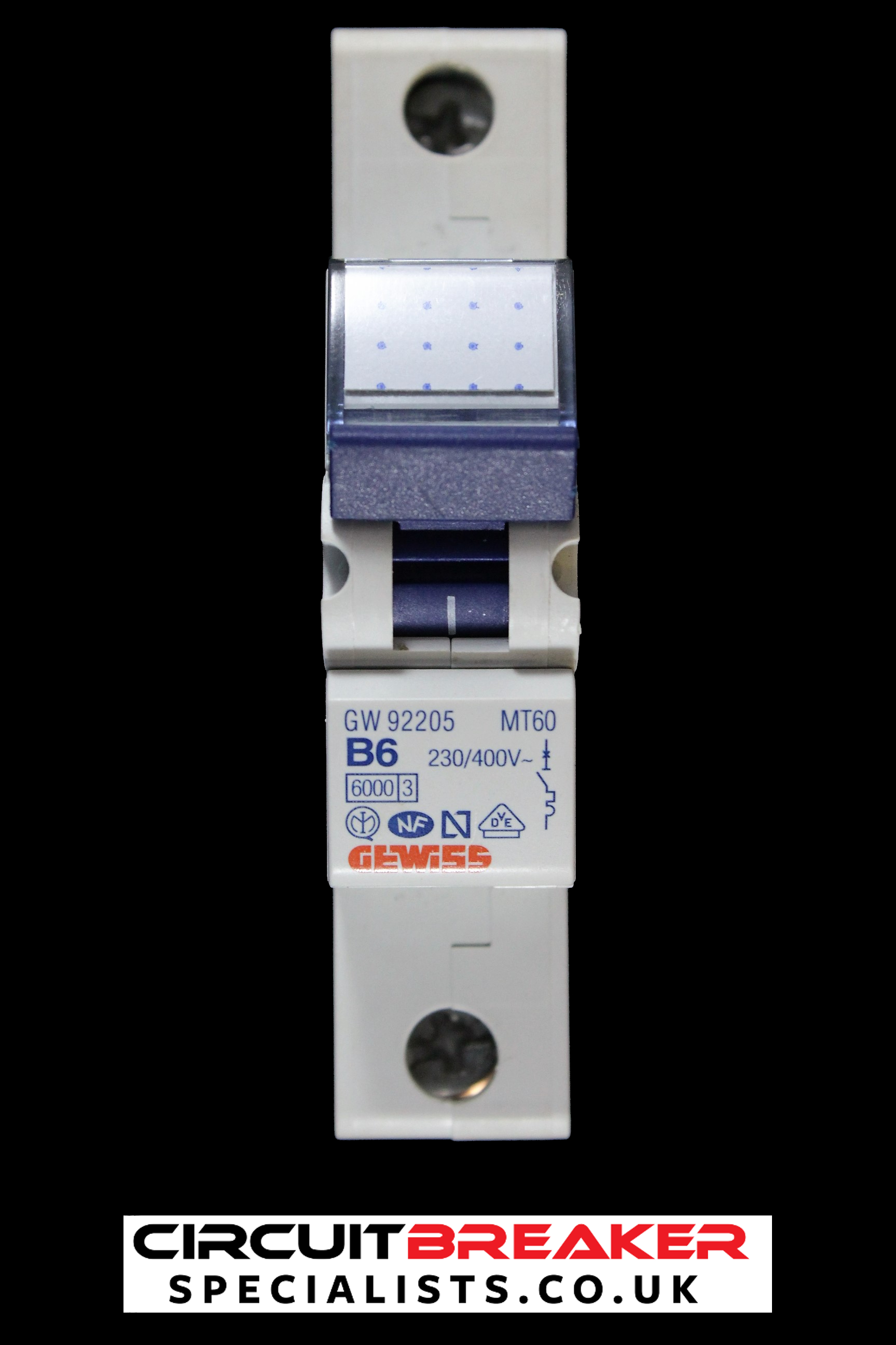 GEWISS 6 AMP CURVE B 6kA MCB CIRCUIT BREAKER GW92205 MT60