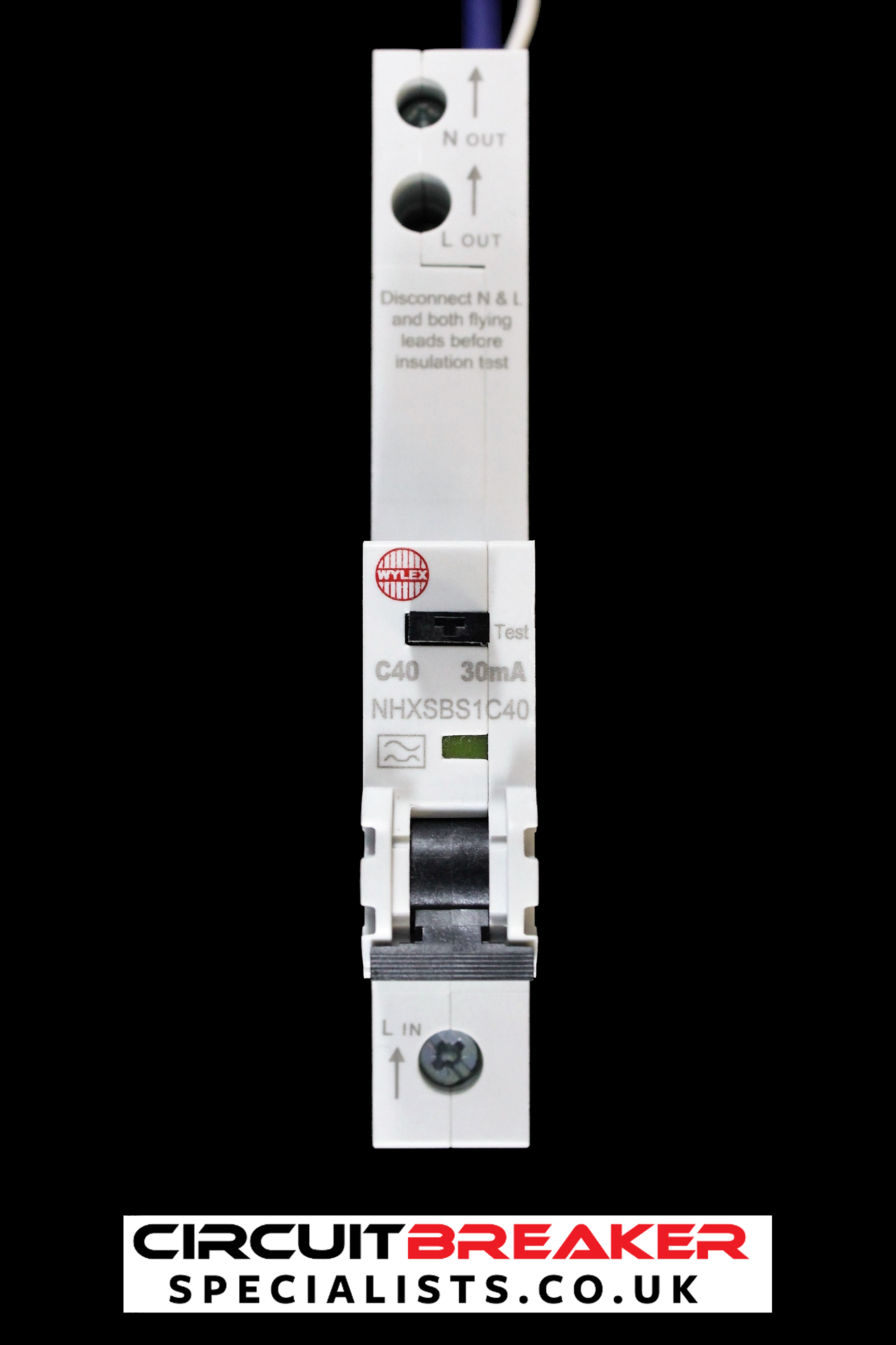 WYLEX 40 AMP CURVE C 6kA 30mA RCBO TYPE A NHXSBS1C40