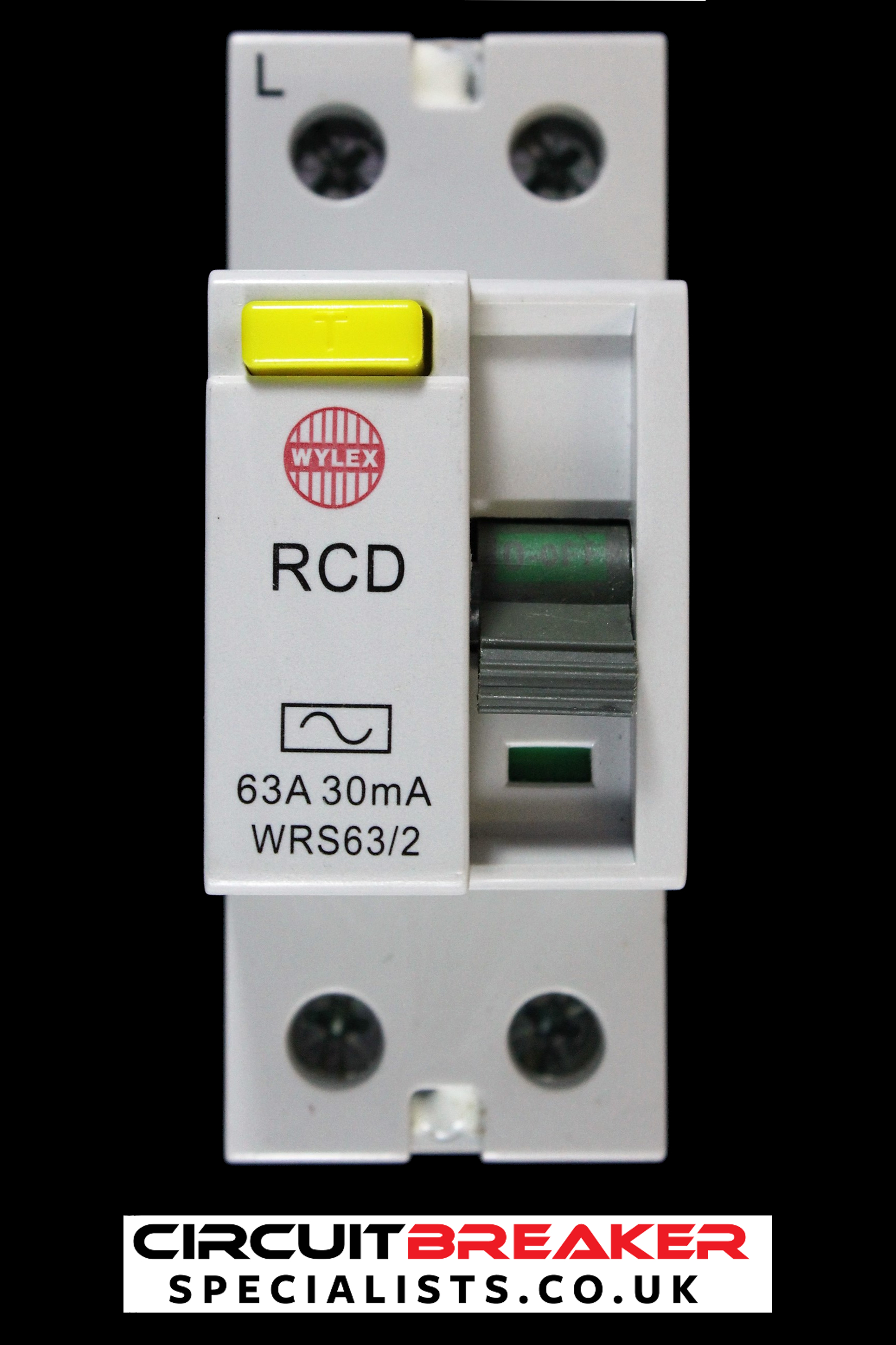 WYLEX 63 AMP 30mA DOUBLE POLE RCD TYPE AC WRS63/2