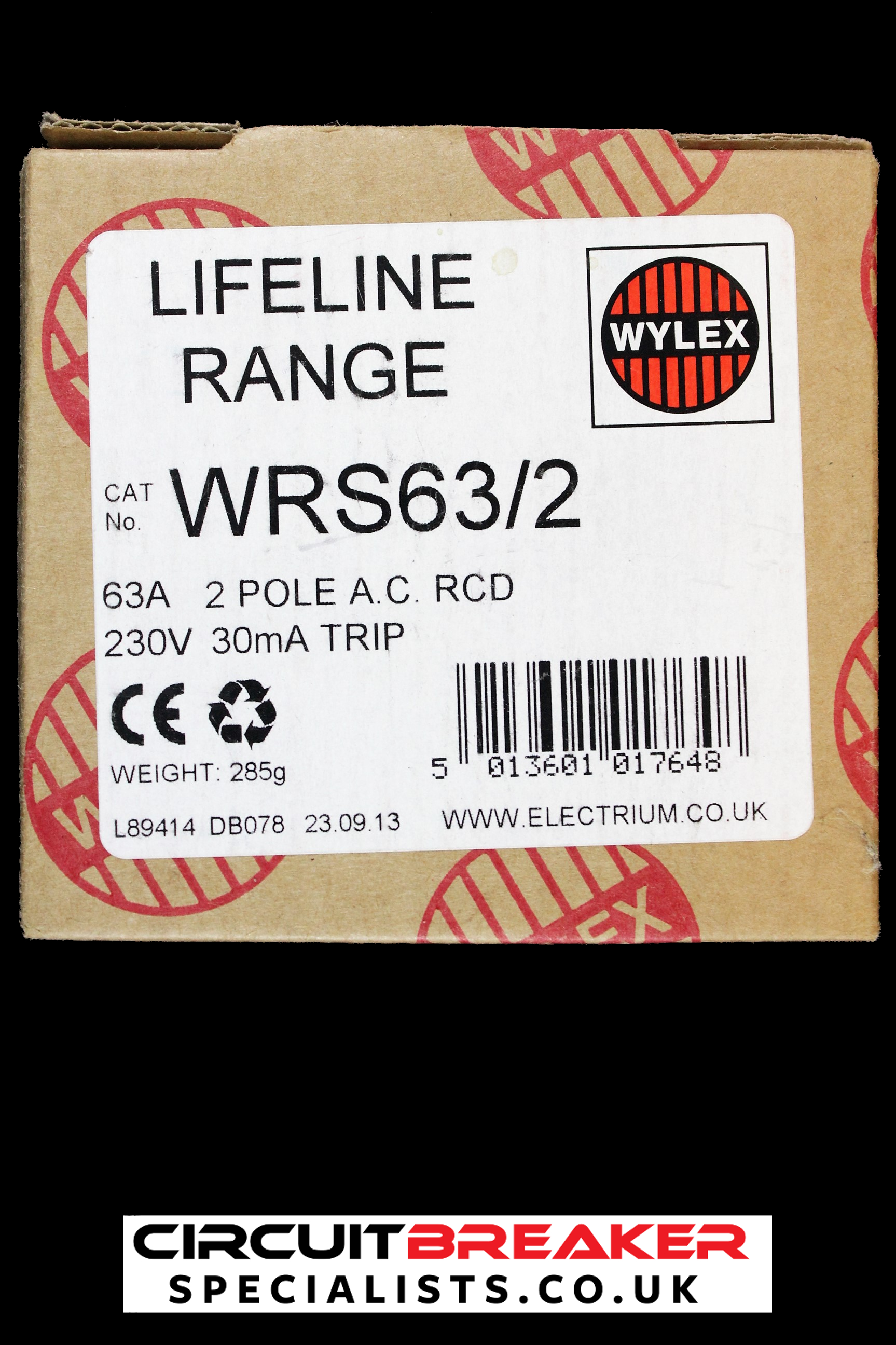 WYLEX 63 AMP 30mA DOUBLE POLE RCD TYPE AC WRS63/2