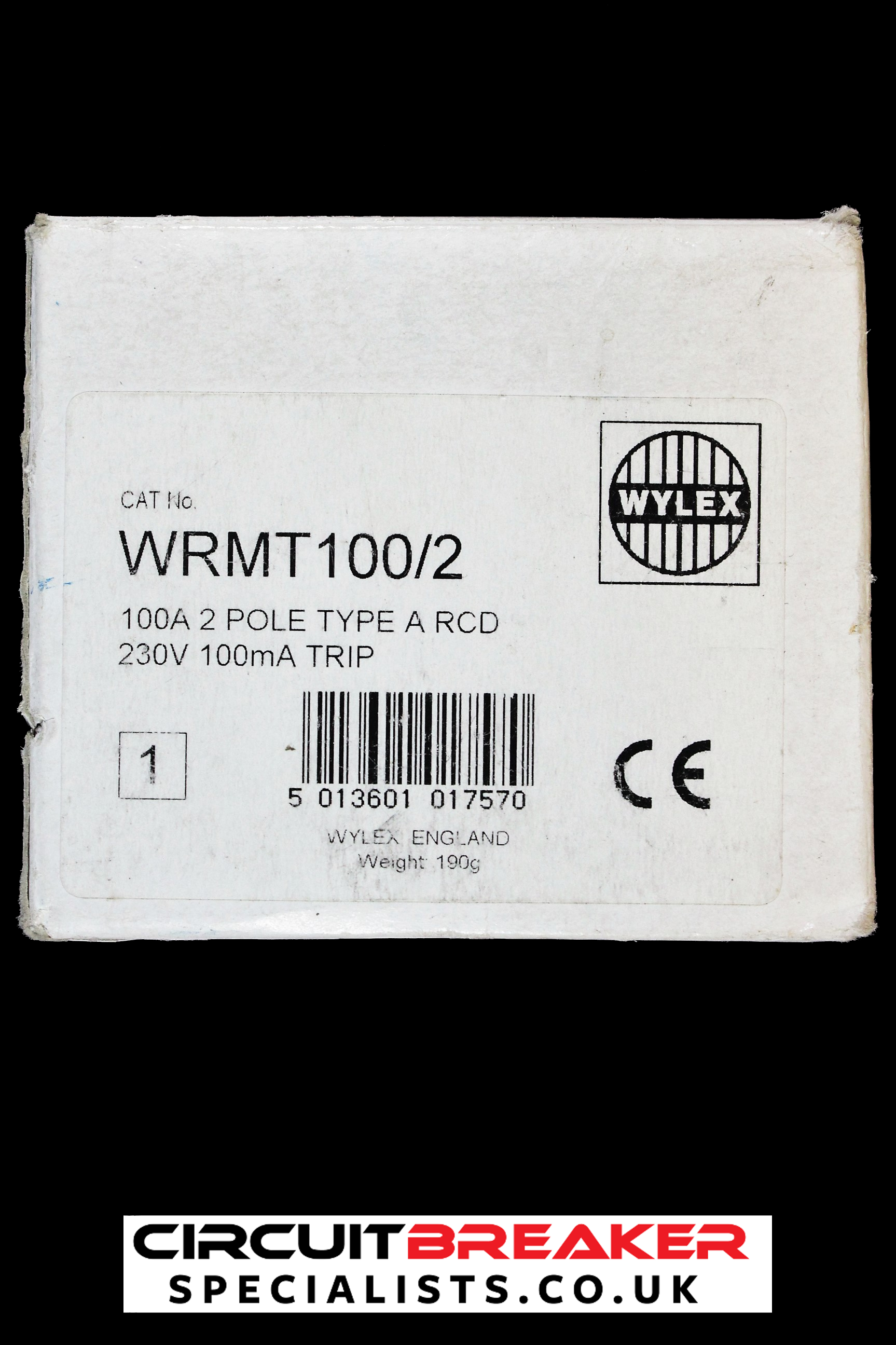 WYLEX 100 AMP 100 mA DOUBLE POLE TIME DELAY RCD WRMT100/2