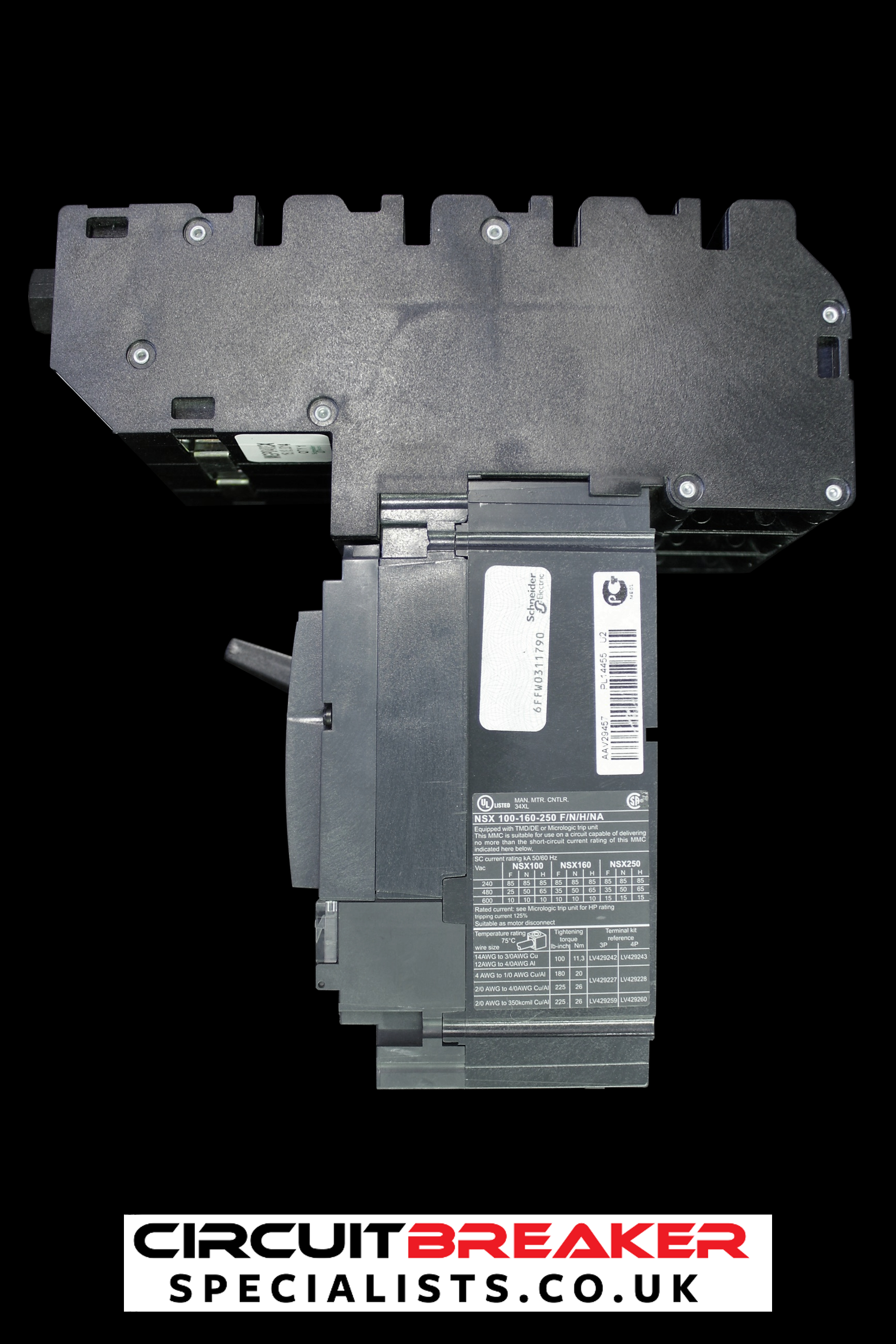 SCHNEIDER 40 AMP 36kA TRIPLE POLE MCCB NSX100F MGP0403X TM40D