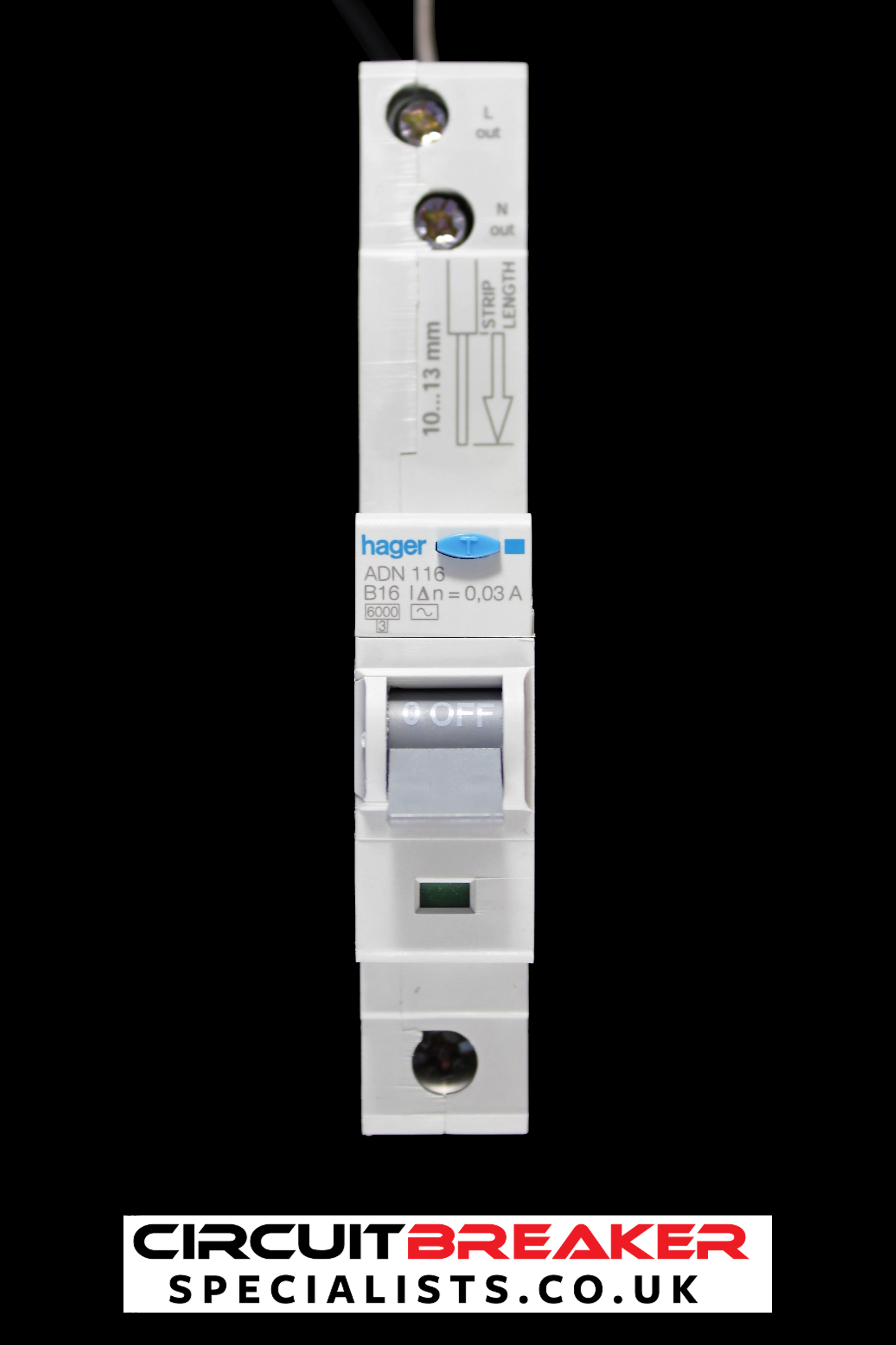 HAGER 16 AMP CURVE B 6kA 30mA RCBO RCD MCB TYPE AC 106362 ADN116