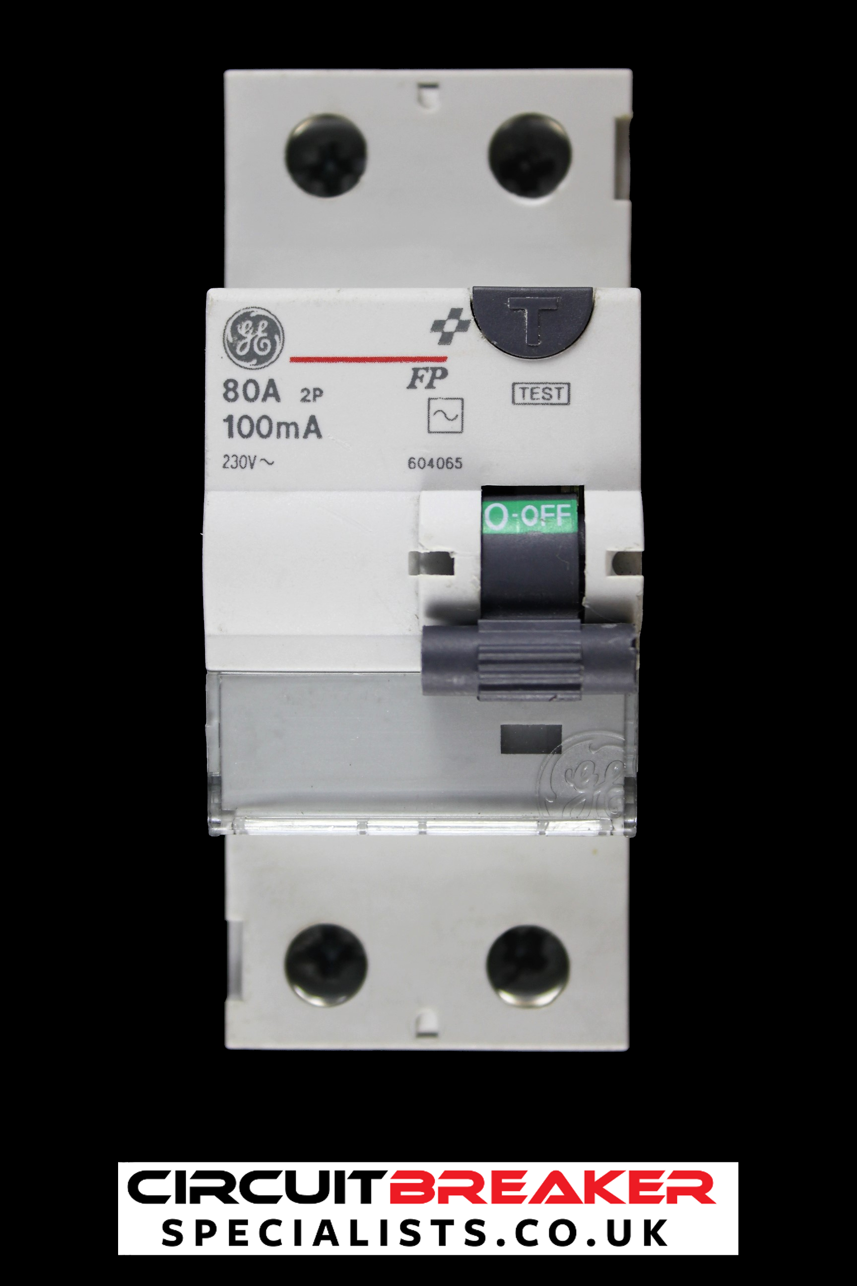 GENERAL ELECTRIC 80 AMP 100mA DOUBLE POLE RCD FP 604065