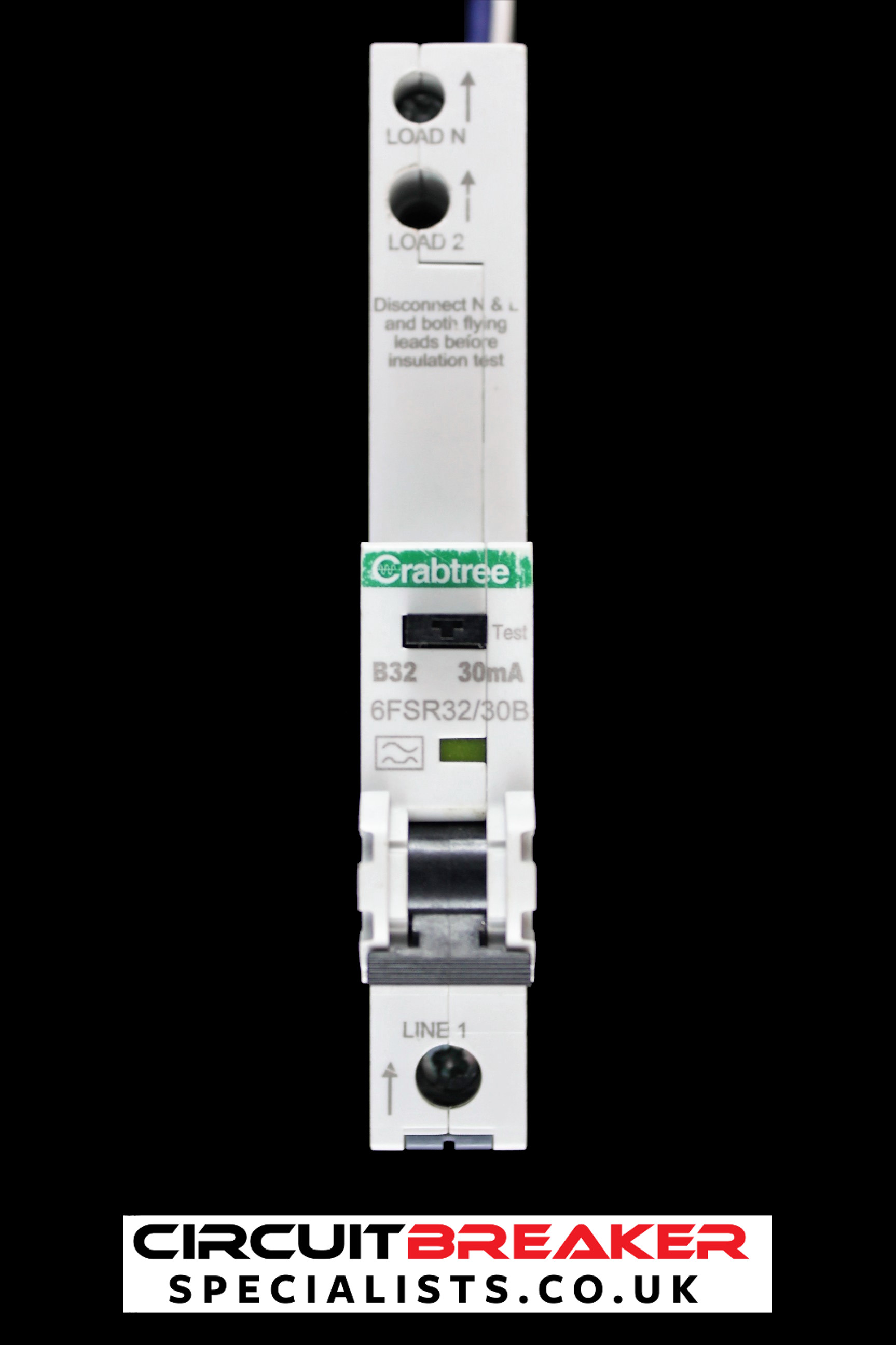CRABTREE 32 AMP CURVE B 6kA 30mA RCBO TYPE A 6FSR32/30B LOADSTAR