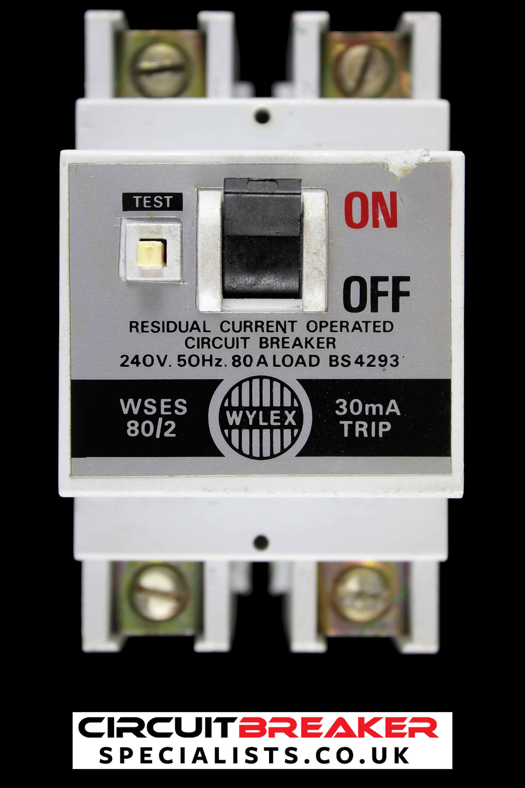WYLEX 80 AMP 30mA DOUBLE POLE RCCB RCD WSES 80/2