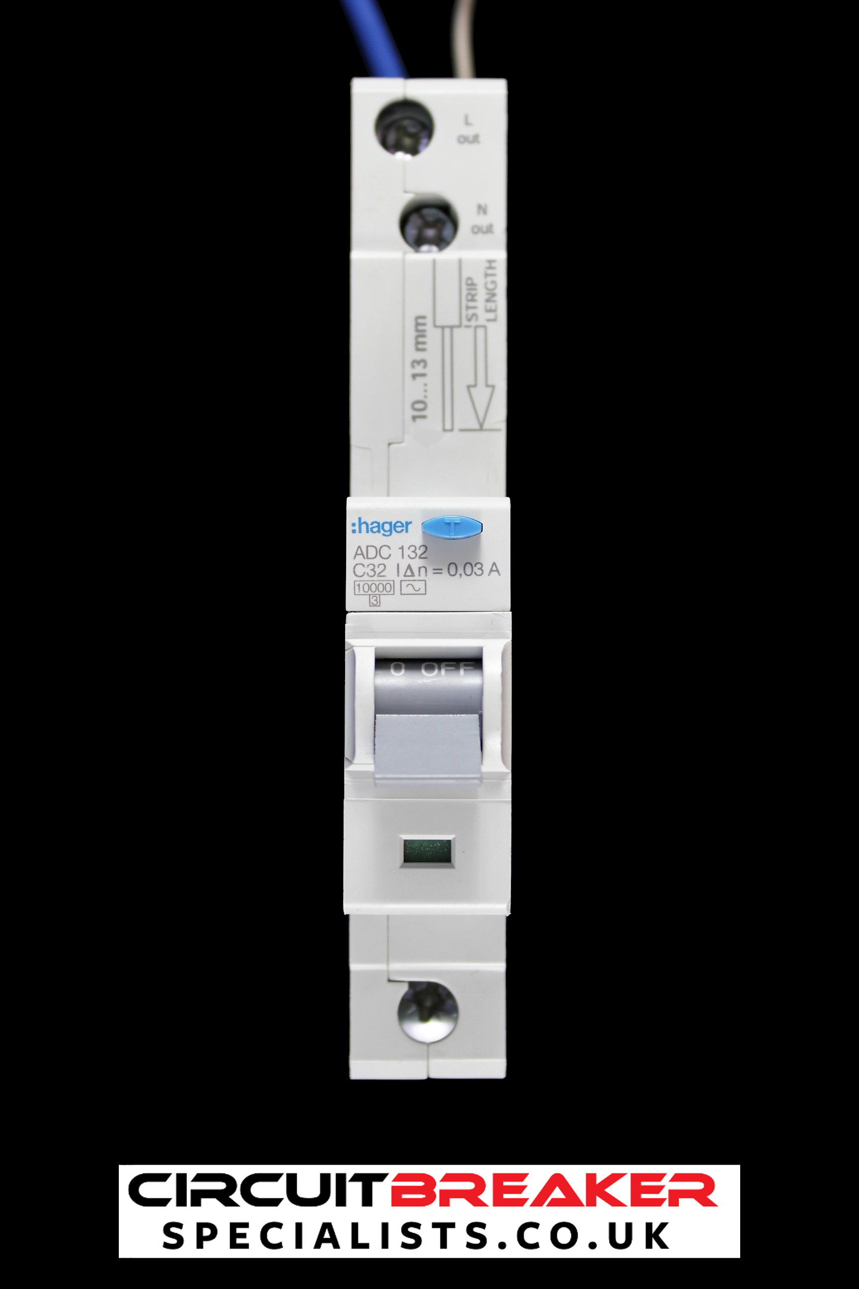 HAGER 32 AMP CURVE C 10kA 30mA RCBO TYPE AC 106760 ADC132