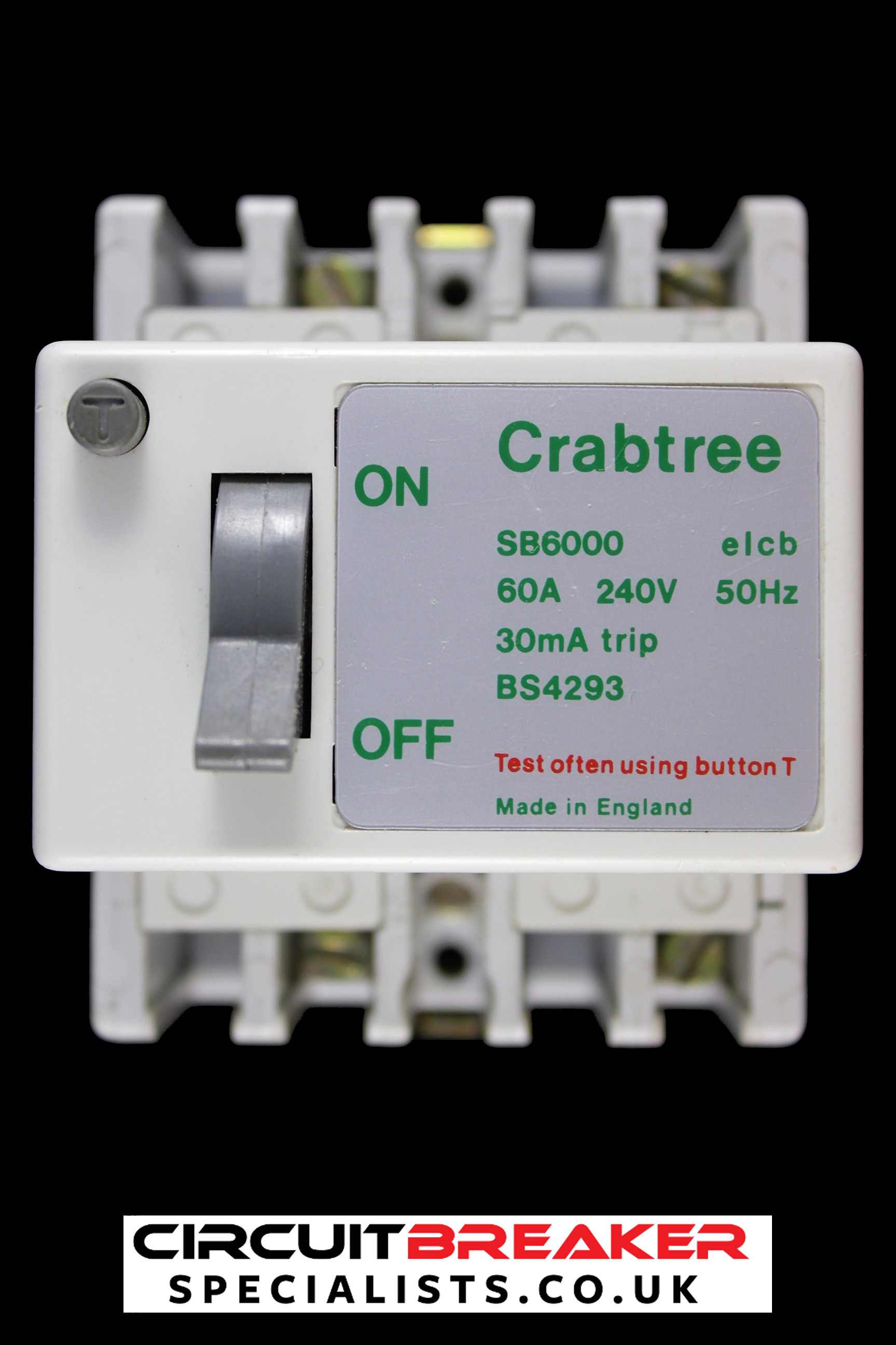 CRABTREE 60 AMP 30mA DOUBLE POLE ELCB RCCB RCD SB6000