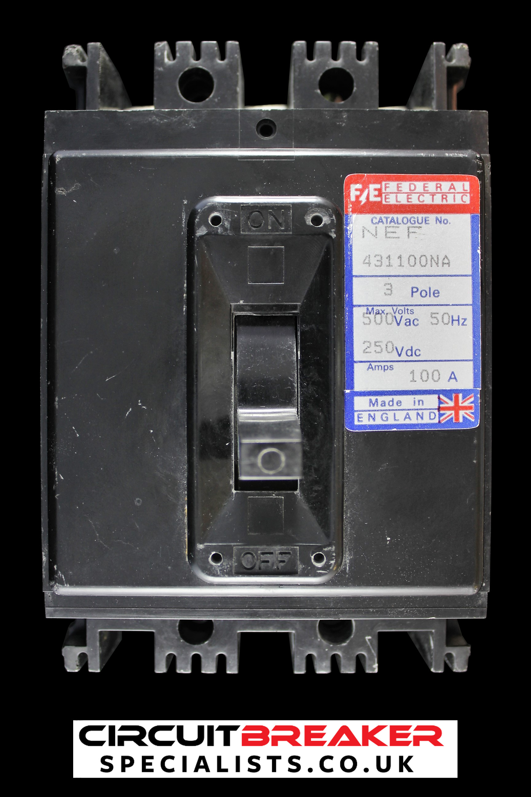 FEDERAL ELECTRIC 100 AMP TRIPLE POLE MCCB NEF 431100NA