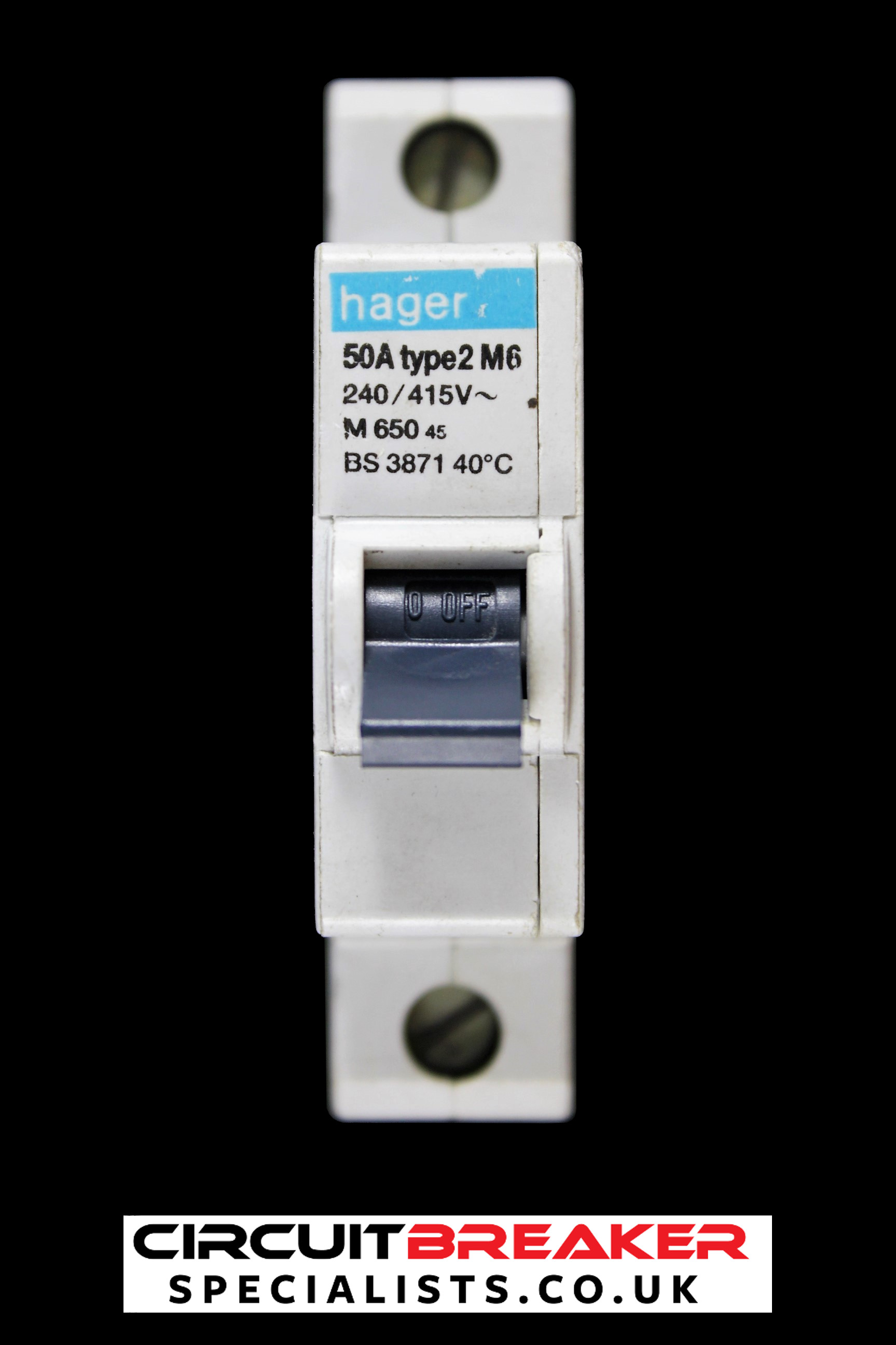 HAGER 50 AMP TYPE 2 M6 MCB CIRCUIT BREAKER M650 45