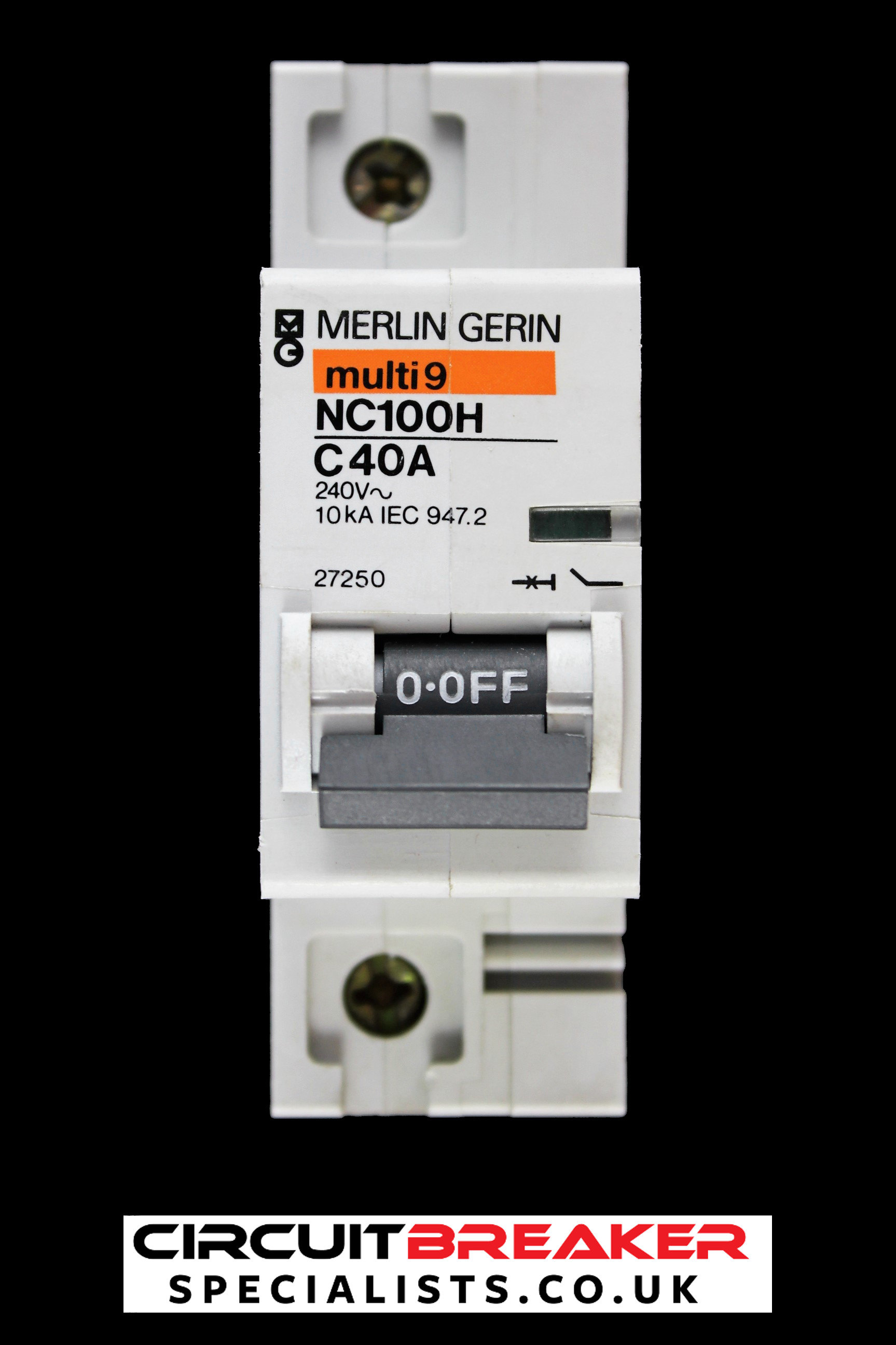 MERLIN GERIN 40 AMP CURVE C 10kA MCB CIRCUIT BREAKER NC100H 27250