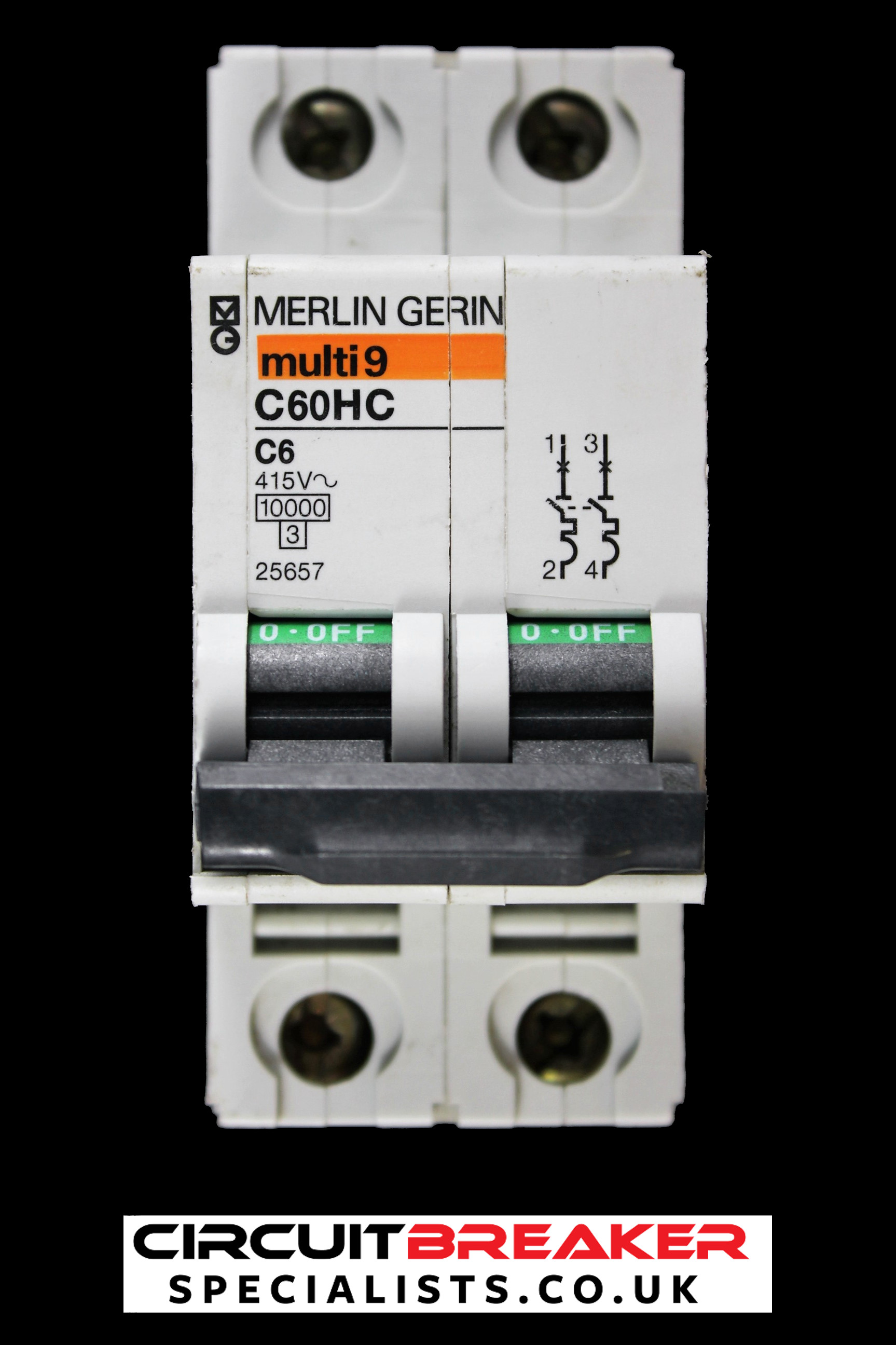 MERLIN GERIN 6 AMP CURVE C 10kA DOUBLE POLE MCB CIRCUIT BREAKER 25657
