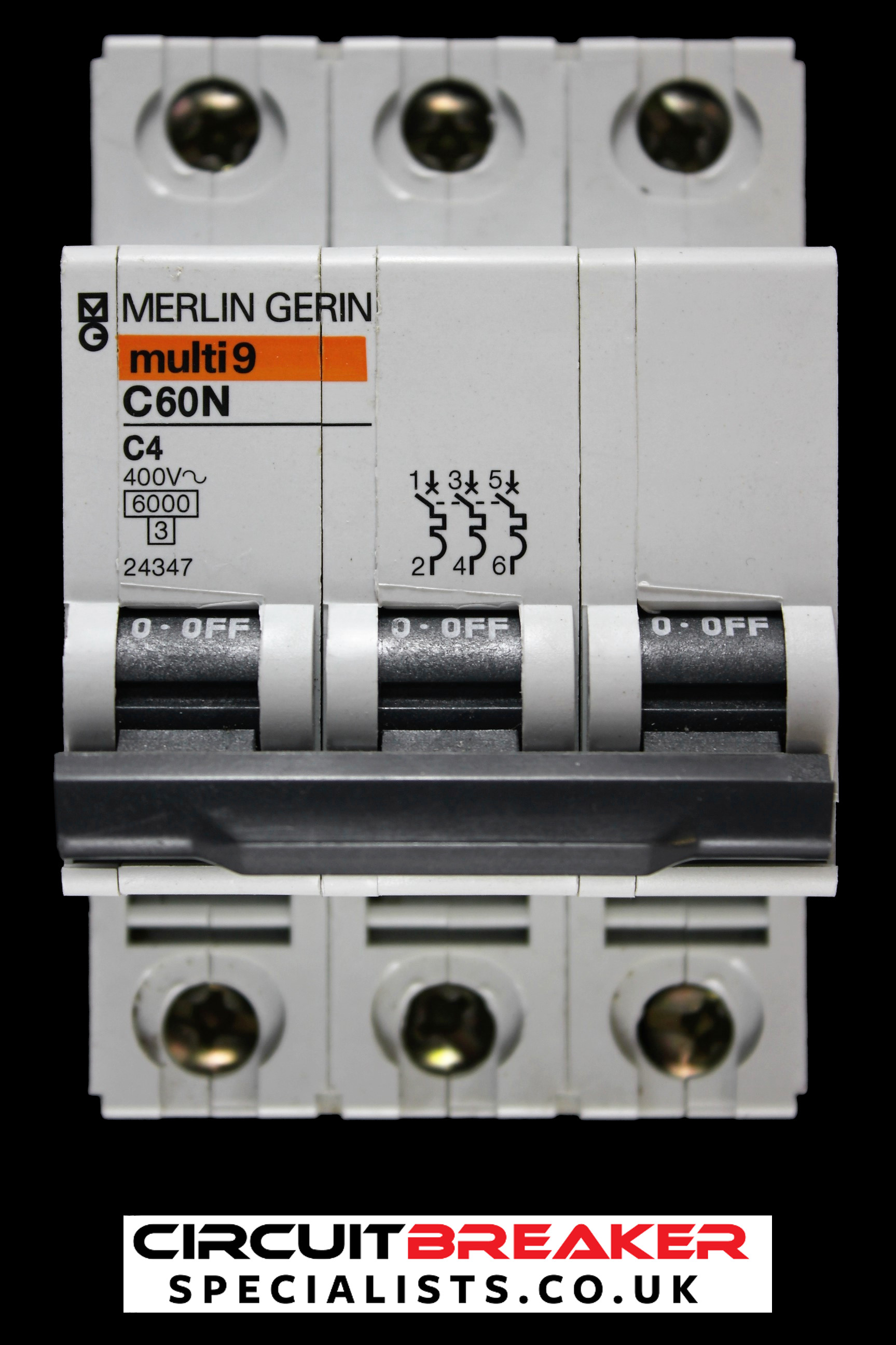 MERLIN GERIN 4 AMP CURVE C 6kA TRIPLE POLE MCB CIRCUIT BREAKER C60N 24347