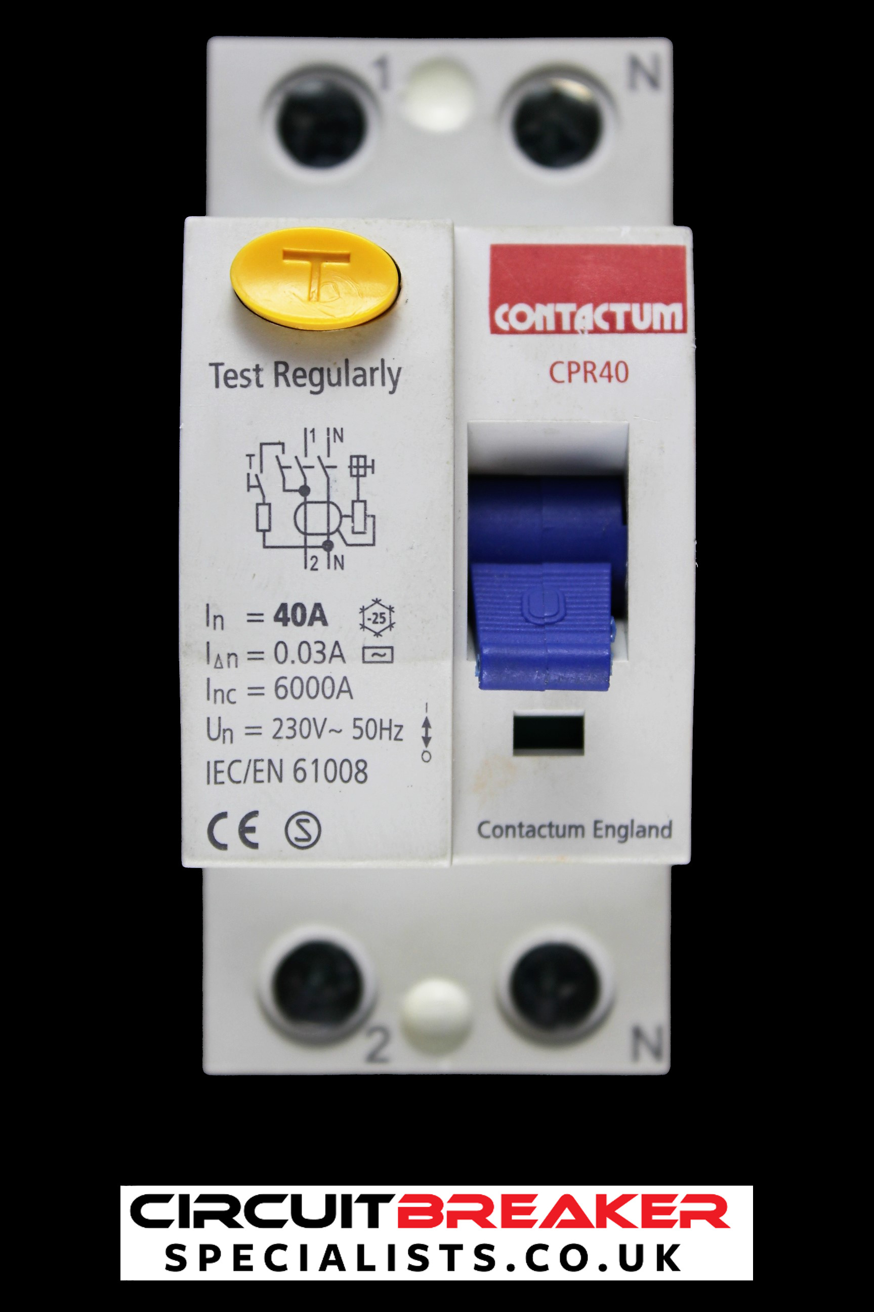 thumbnail image 2 of ESR RCD Residual Current Device – 40A 63A 80A 30mA Double Pole 240V 6KA 2 Pole 2 of 5