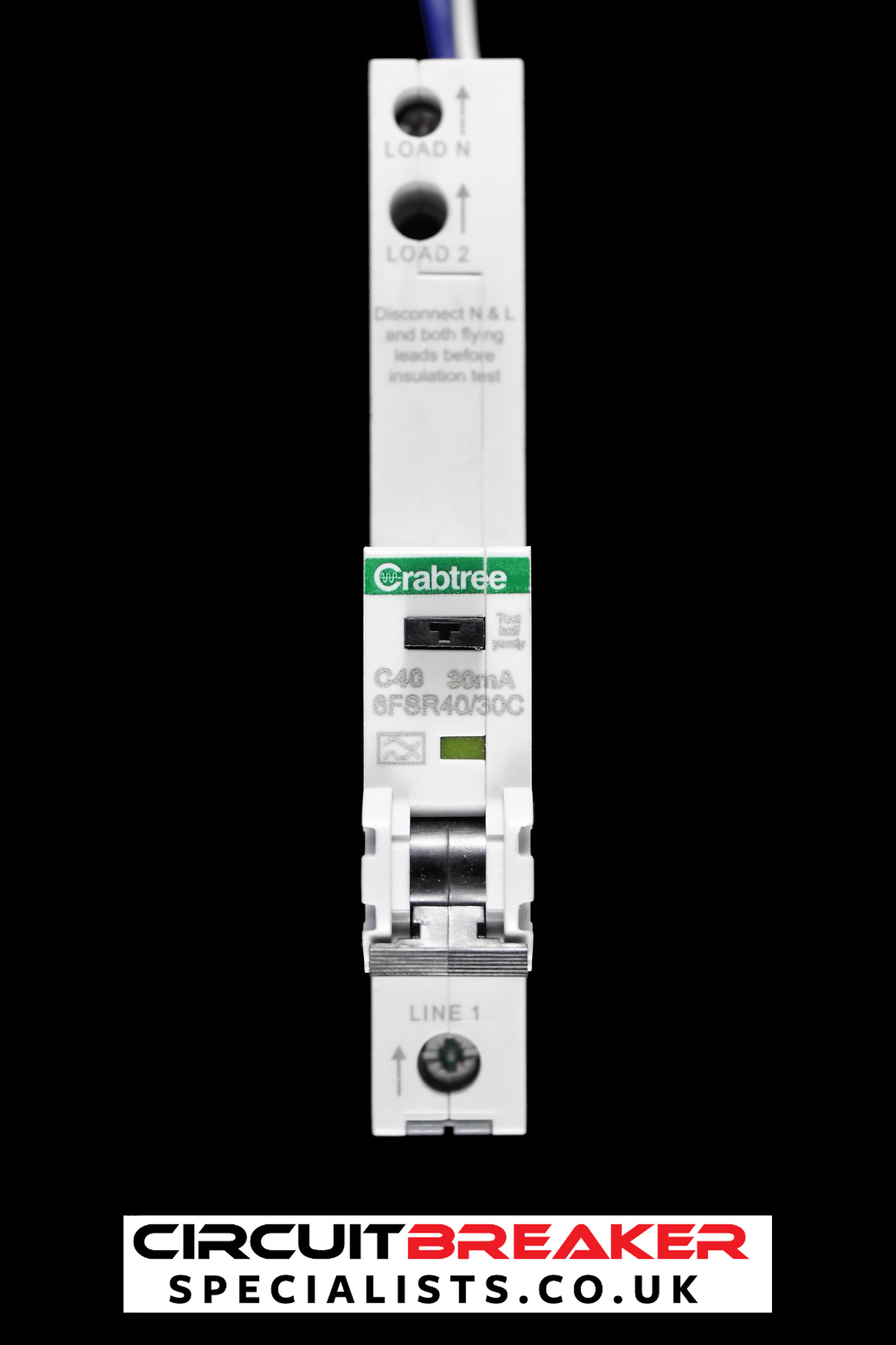 CRABTREE 40 AMP CURVE C 6kA 30mA RCBO TYPE A 6FSR40/30C LOADSTAR