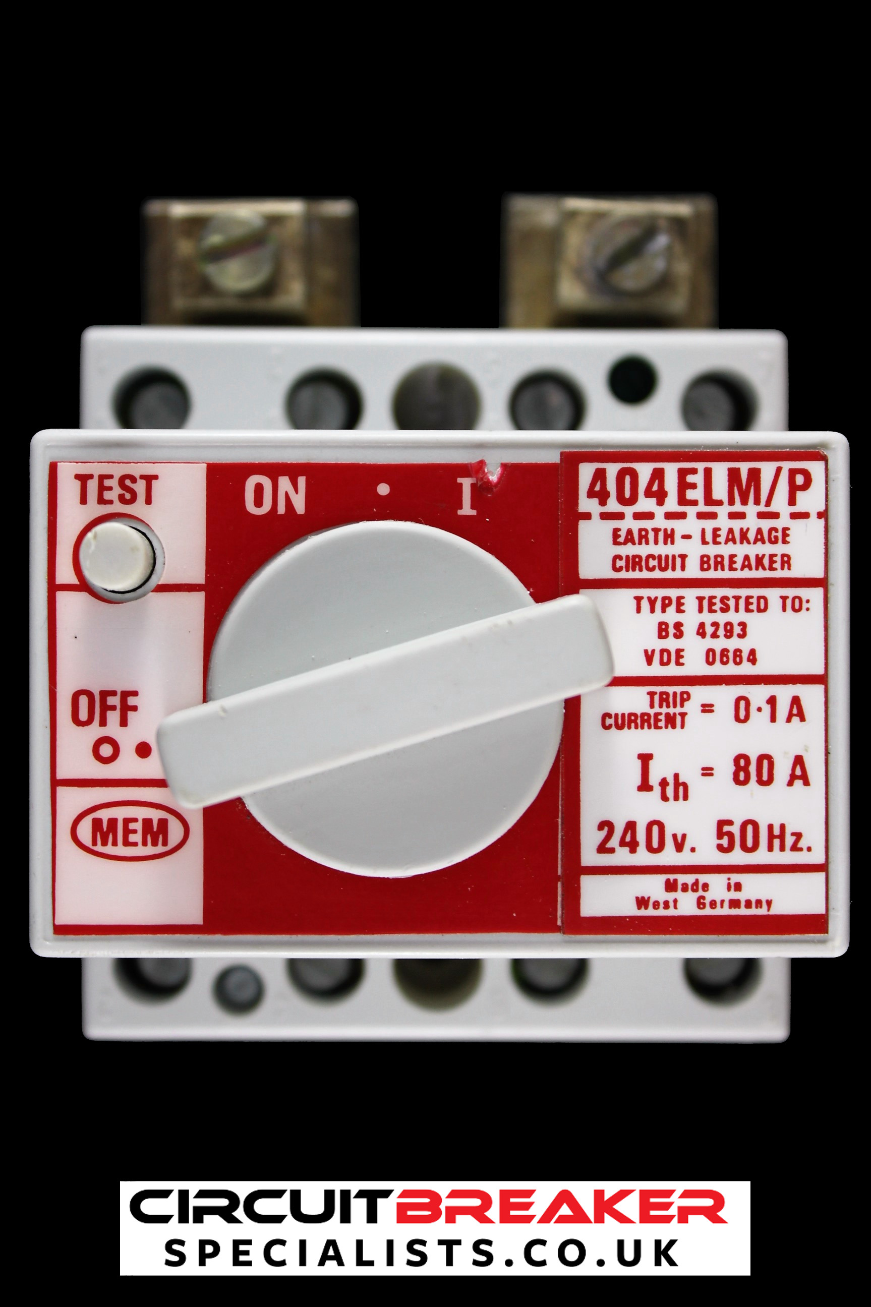 MEM 80 AMP 100mA DOUBLE POLE ELCB RCD 404ELM/P