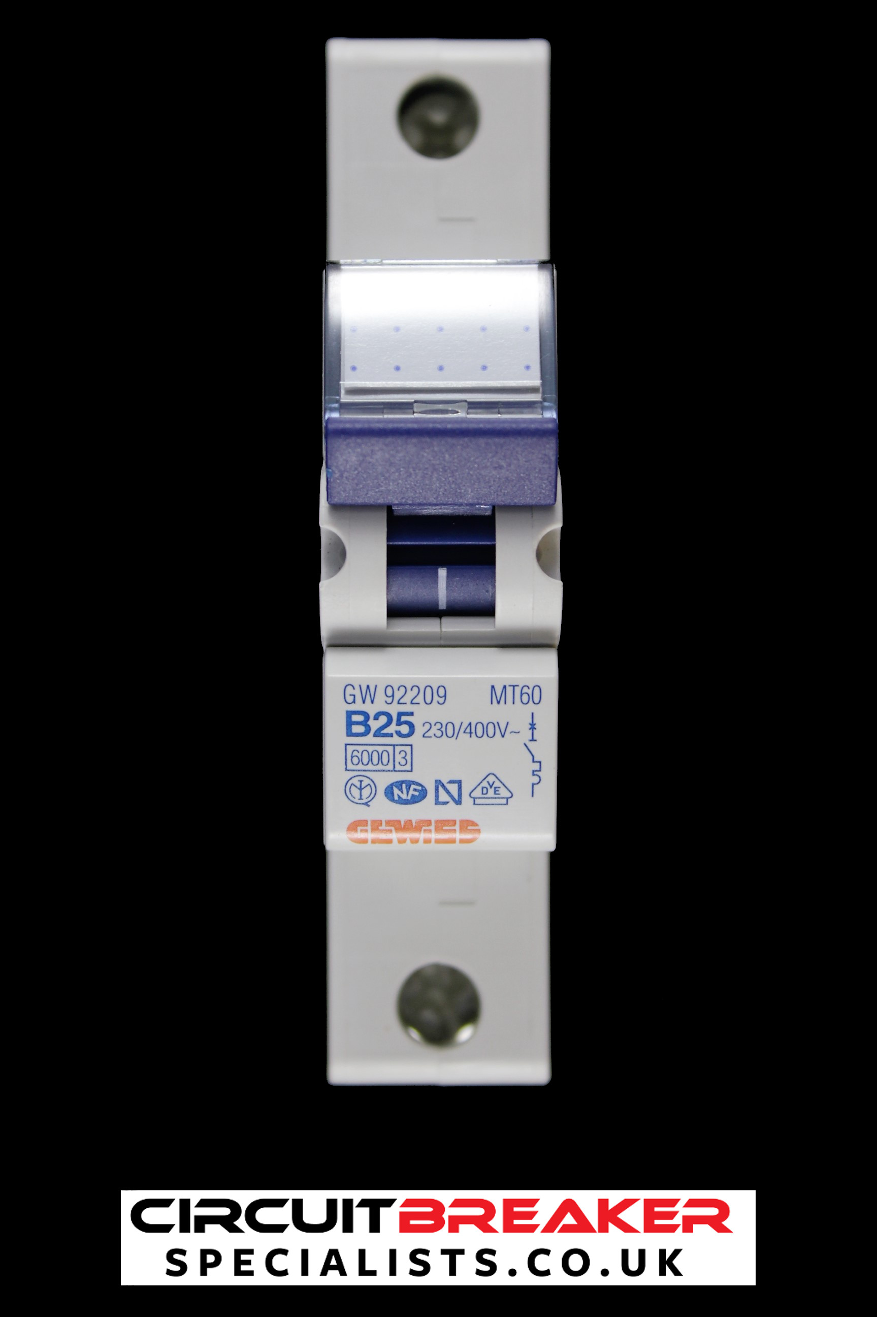 GEWISS 25 AMP CURVE B 6kA MCB CIRCUIT BREAKER MT60 GW92209