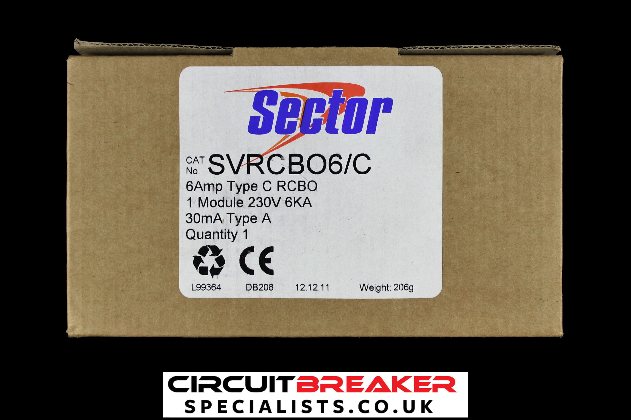 SECTOR 6 AMP CURVE C 6kA 30mA RCBO TYPE A SVRCBO6/C BLUE