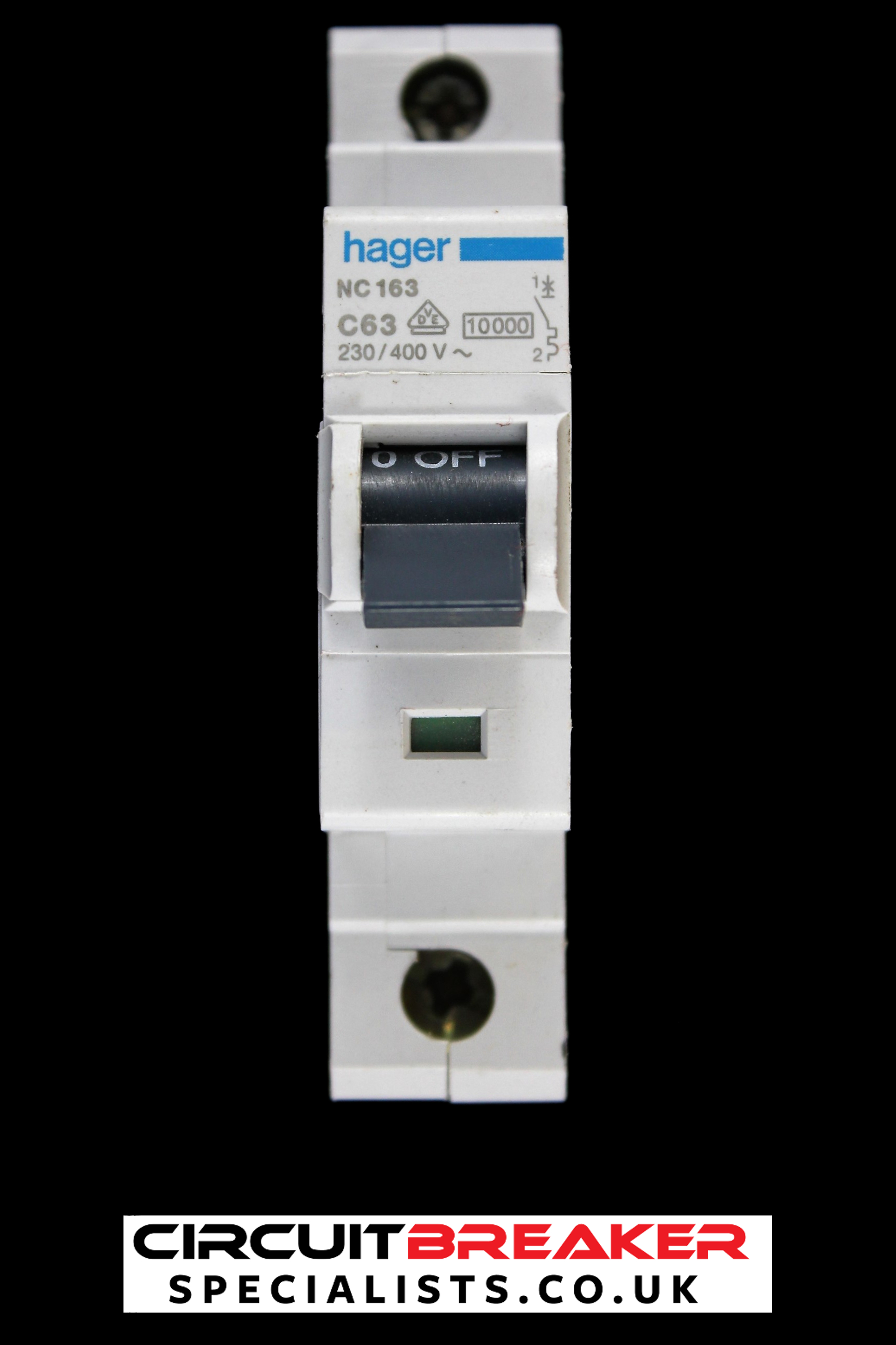 HAGER 63 AMP CURVE C 10kA MCB CIRCUIT BREAKER NC163 463163