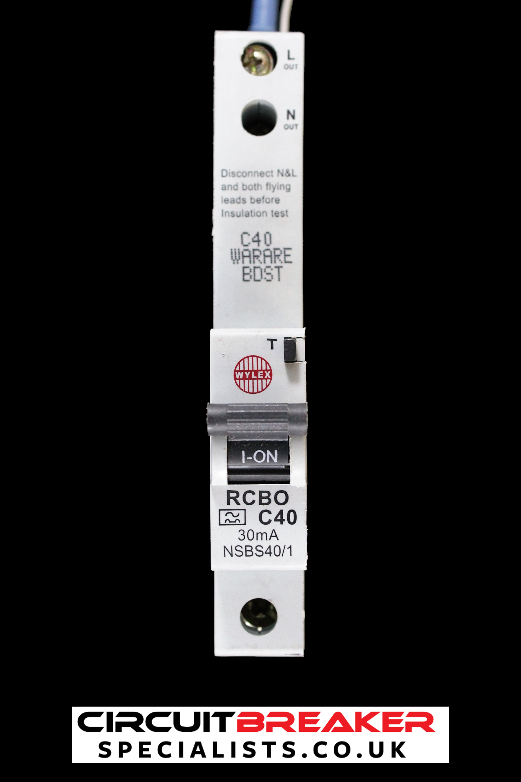 WYLEX 40 AMP CURVE C 6kA 30mA RCBO TYPE A NSBS40/1