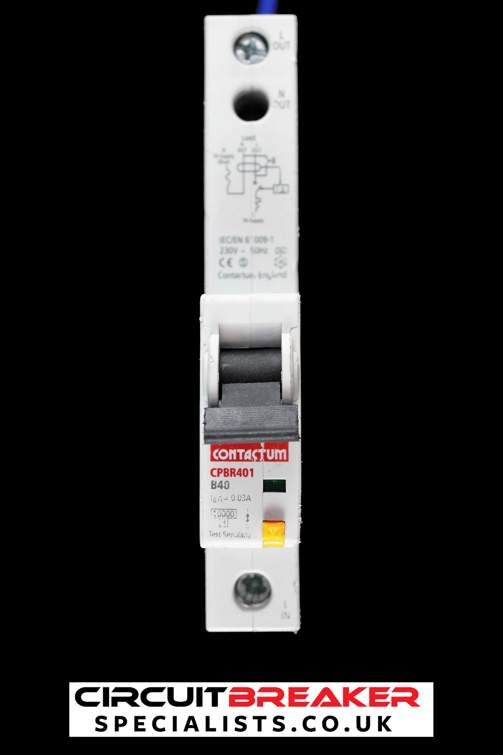 thumbnail image 2 of Wylex NSBS40/1 RCBO – 40 Amp, Curve C, 30mA, Type A, 10kA – 1 Pole DIN Rail Circuit Breaker – Used 2 of 4