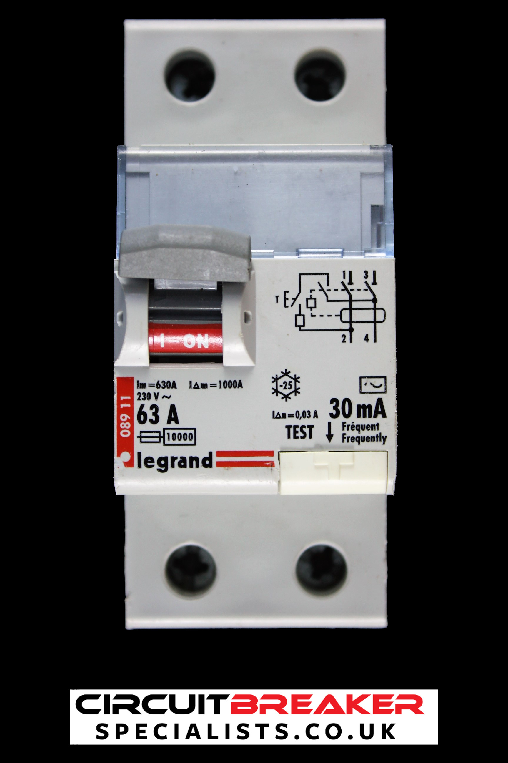 LEGRAND 63 AMP 30mA DOUBLE POLE RCD TYPE AC 08911