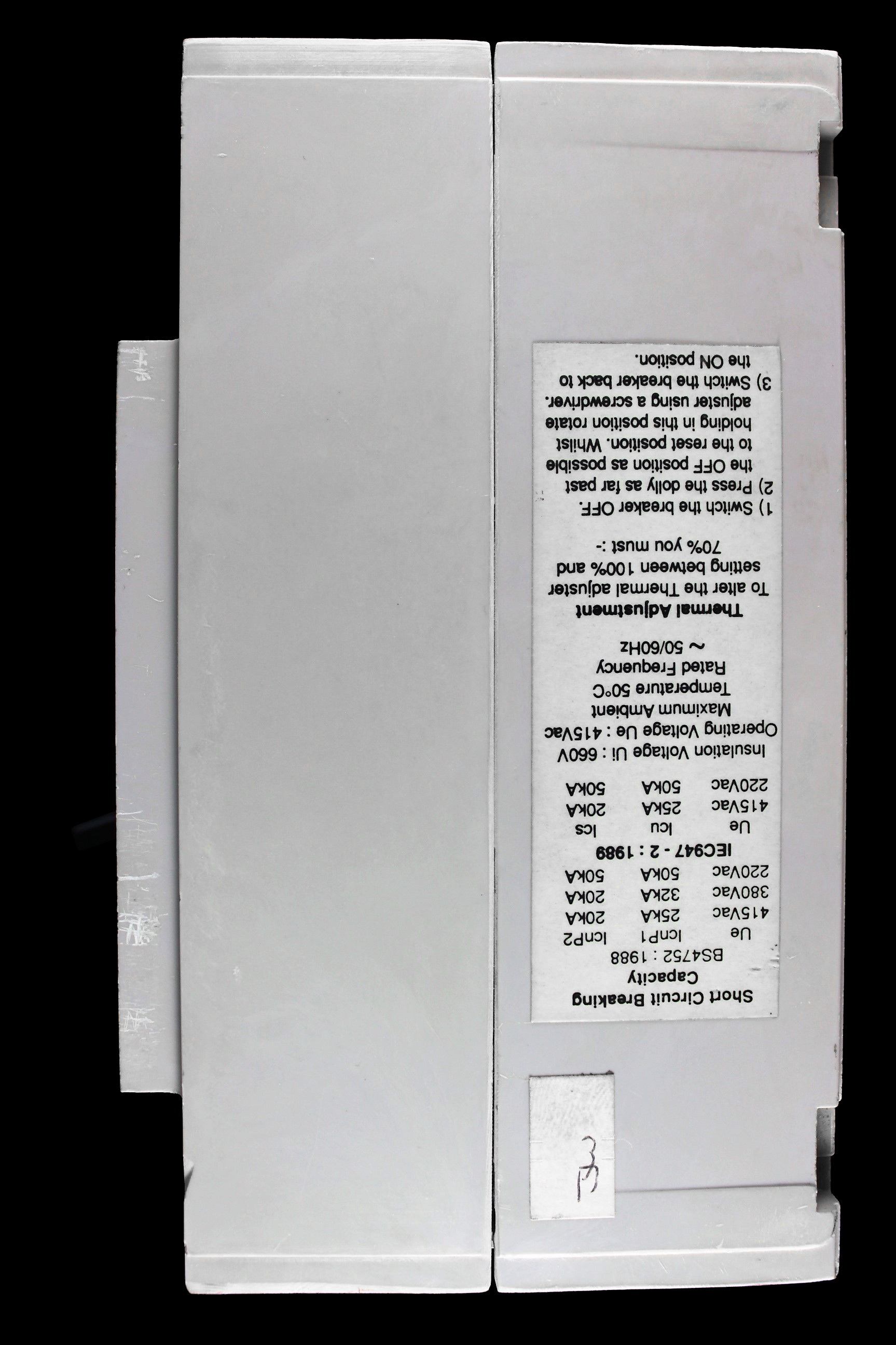 DORMAN SMITH 100 AMP 25kA TRIPLE POLE MCCB LOADLINE TYPE AA WHITE