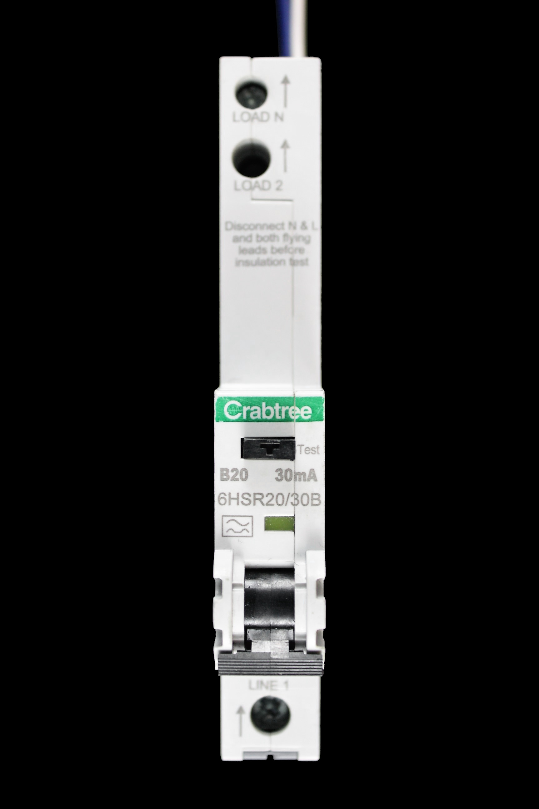 CRABTREE 20 AMP CURVE B 10kA 30mA RCBO TYPE A 6HSR20/30B